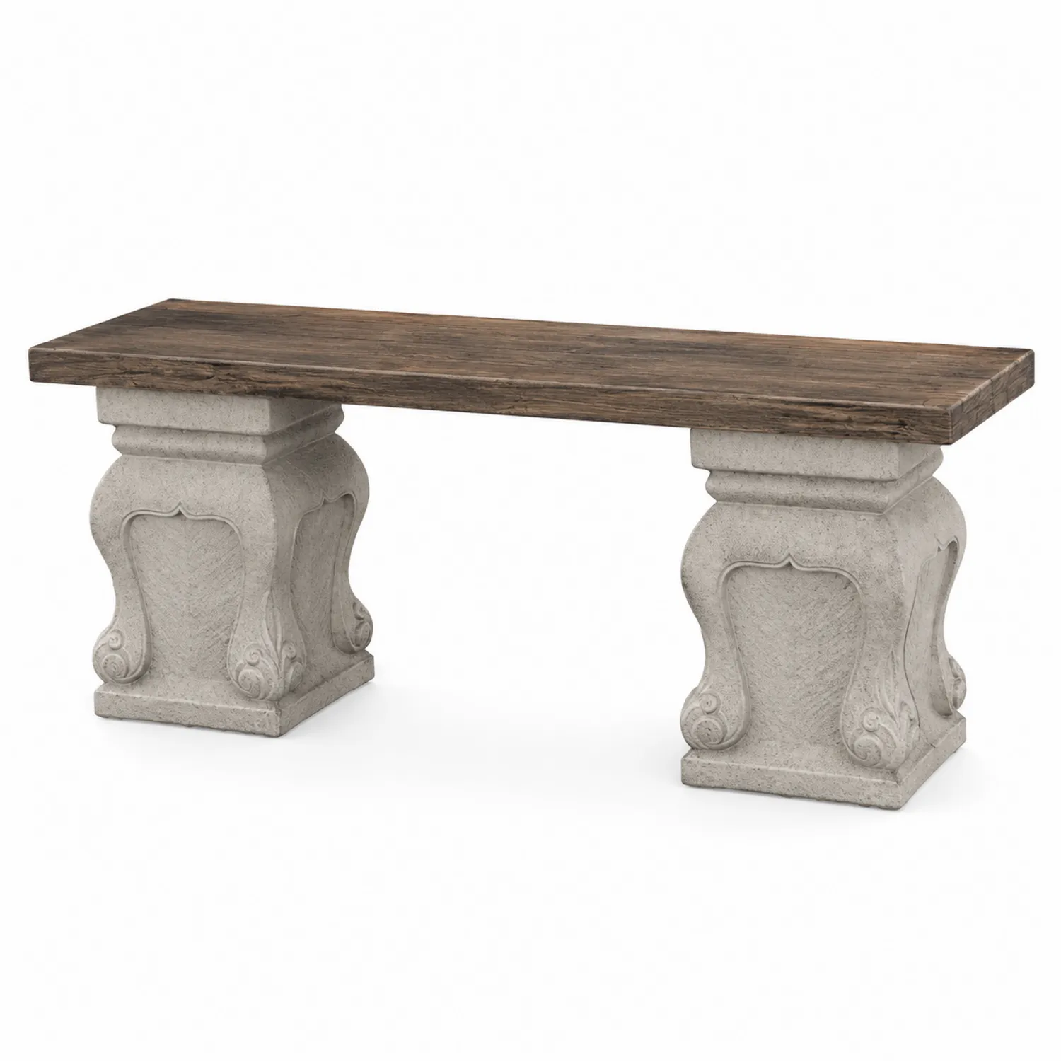 Bank aus Holz und Betonguss 120cm
