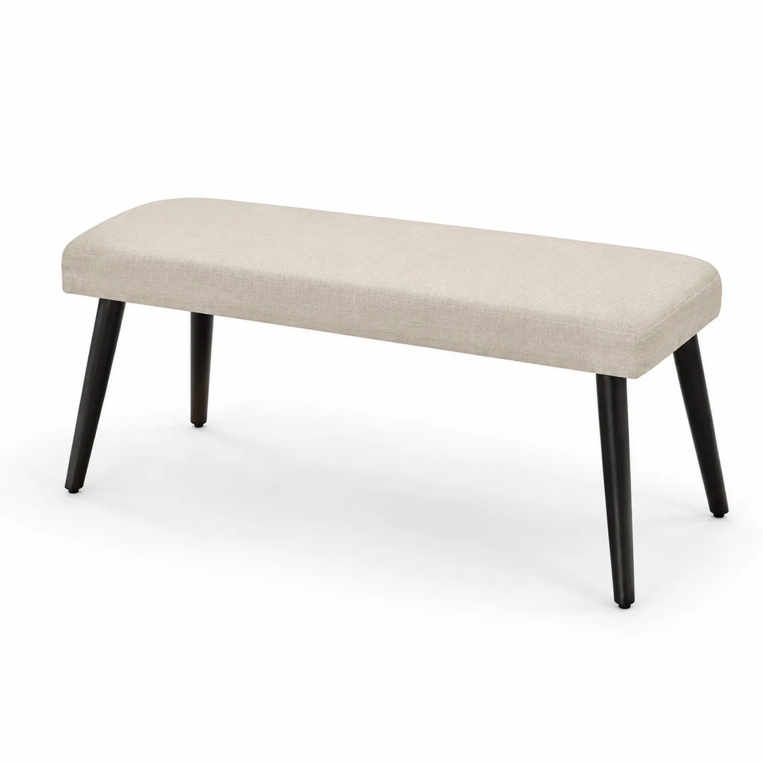 Polsterbank Rechteckig Stoff Metallbeine Beige 100x40x45cm