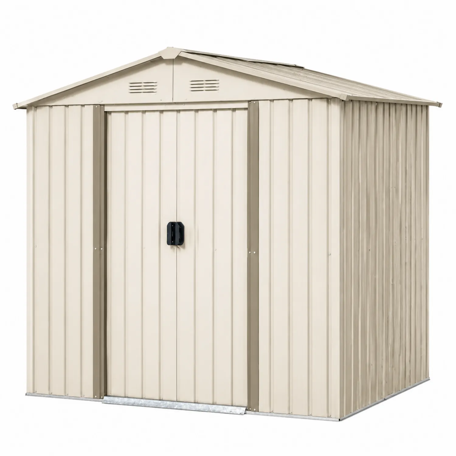 Metall Geräteschuppen Beige 213x127x185 cm