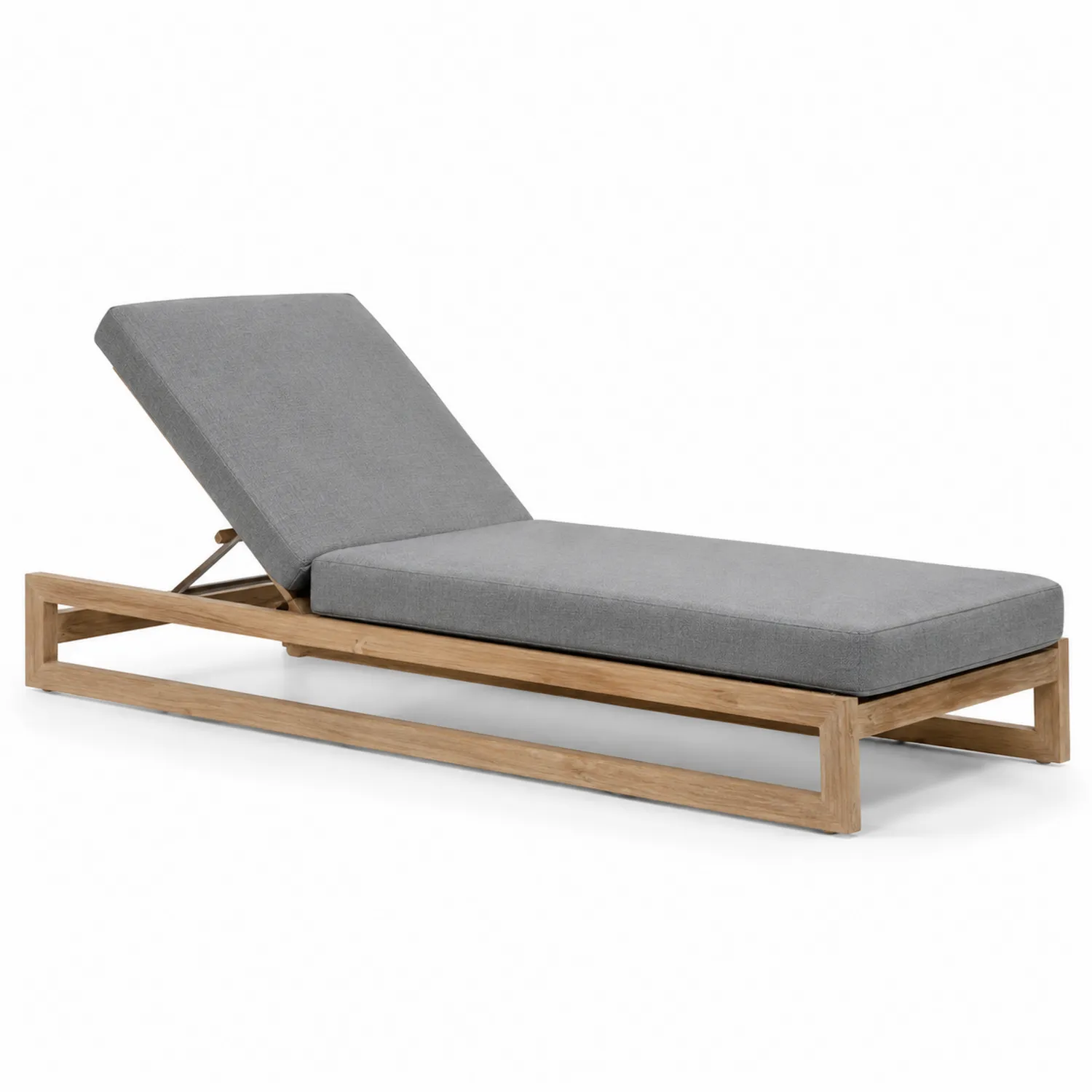 Liegestuhl Teakholz Grau 200x65x35 cm