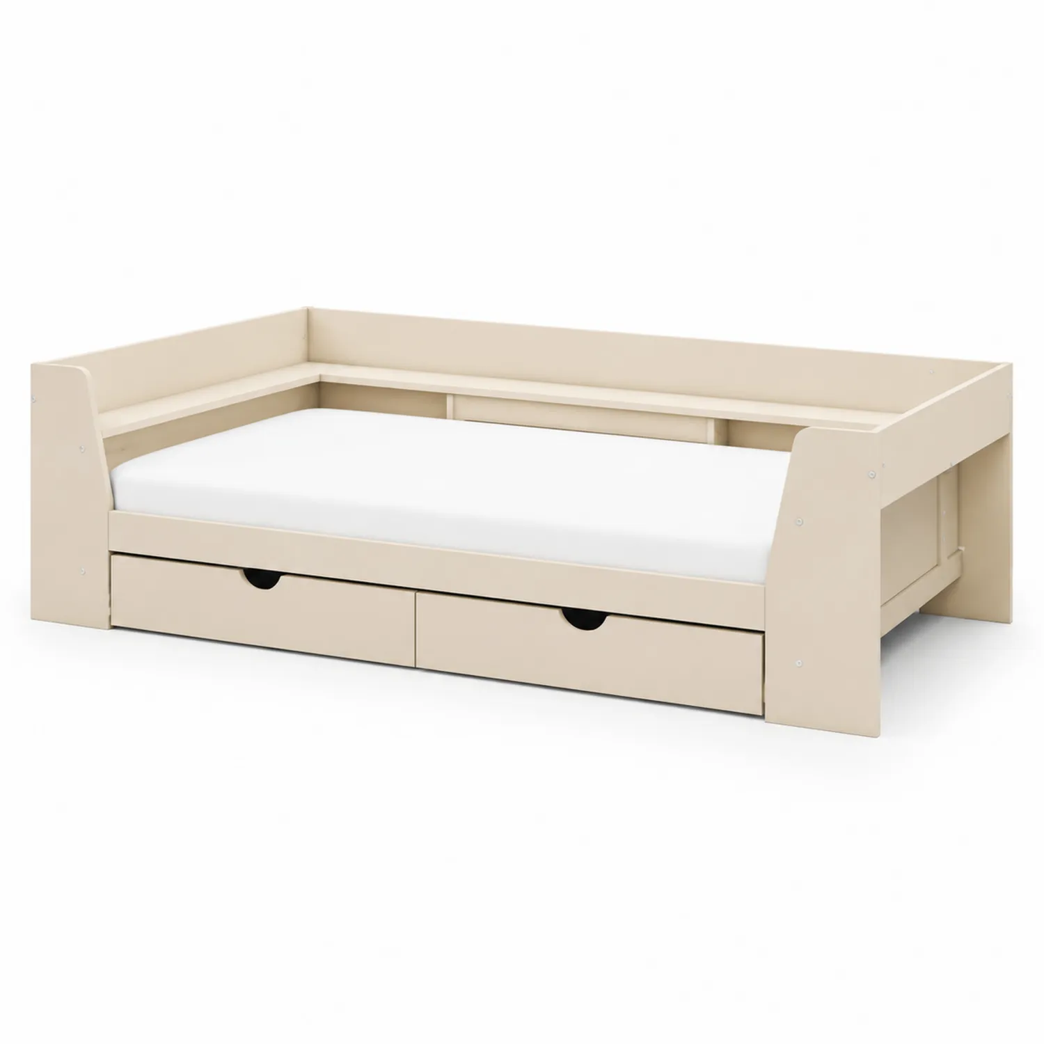 Holzbett mit Schubladen Beige 200x90 cm