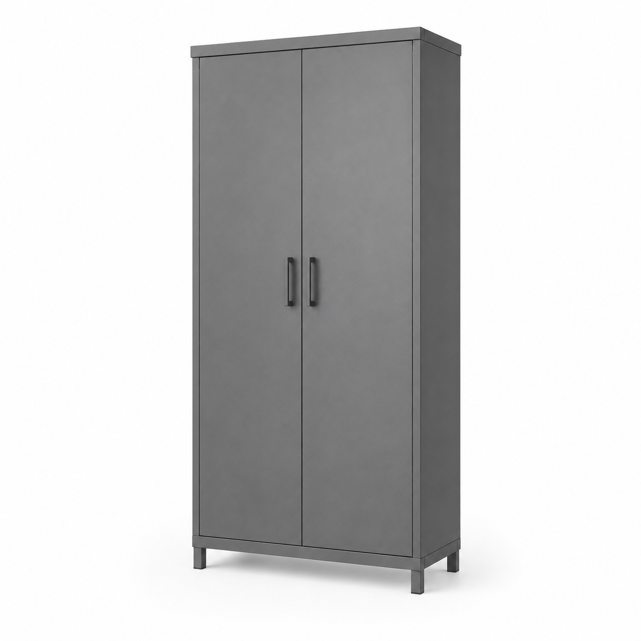 Gartenschrank aus Metall in Grau für Geräte und Terrassenzubehör