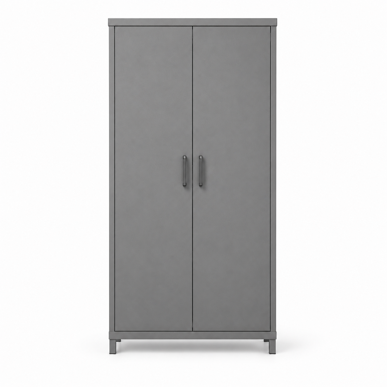 Gartenschrank aus Metall in Grau für Geräte und Terrassenzubehör