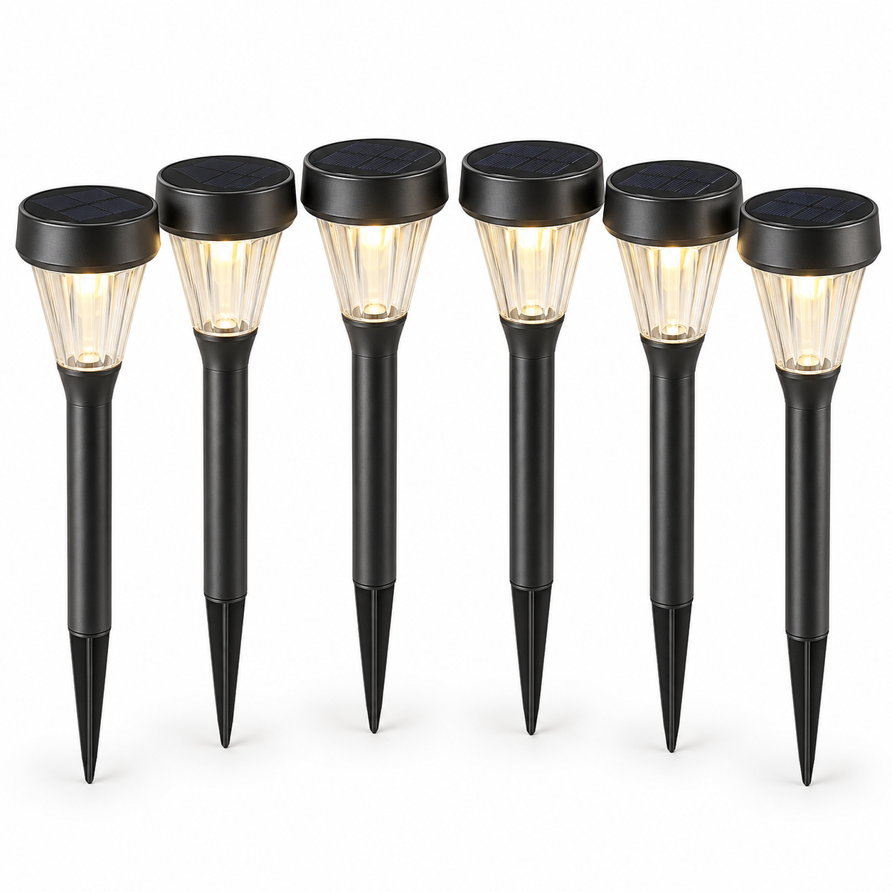 Solar Wegeleuchten Set in Warmweiß für Gartenwege und Beete