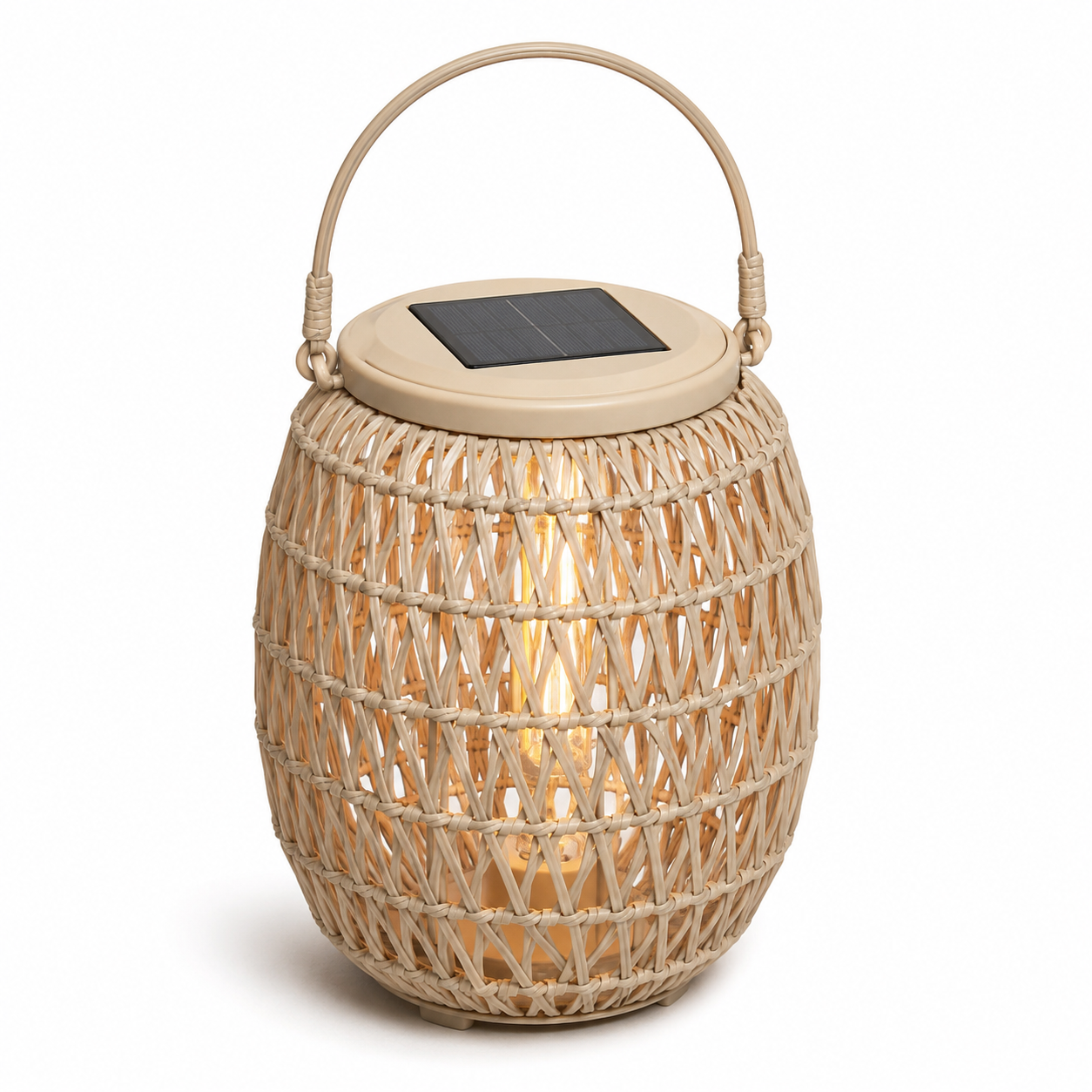Solar Laterne in Rattanoptik für Balkon und Outdoor Deko