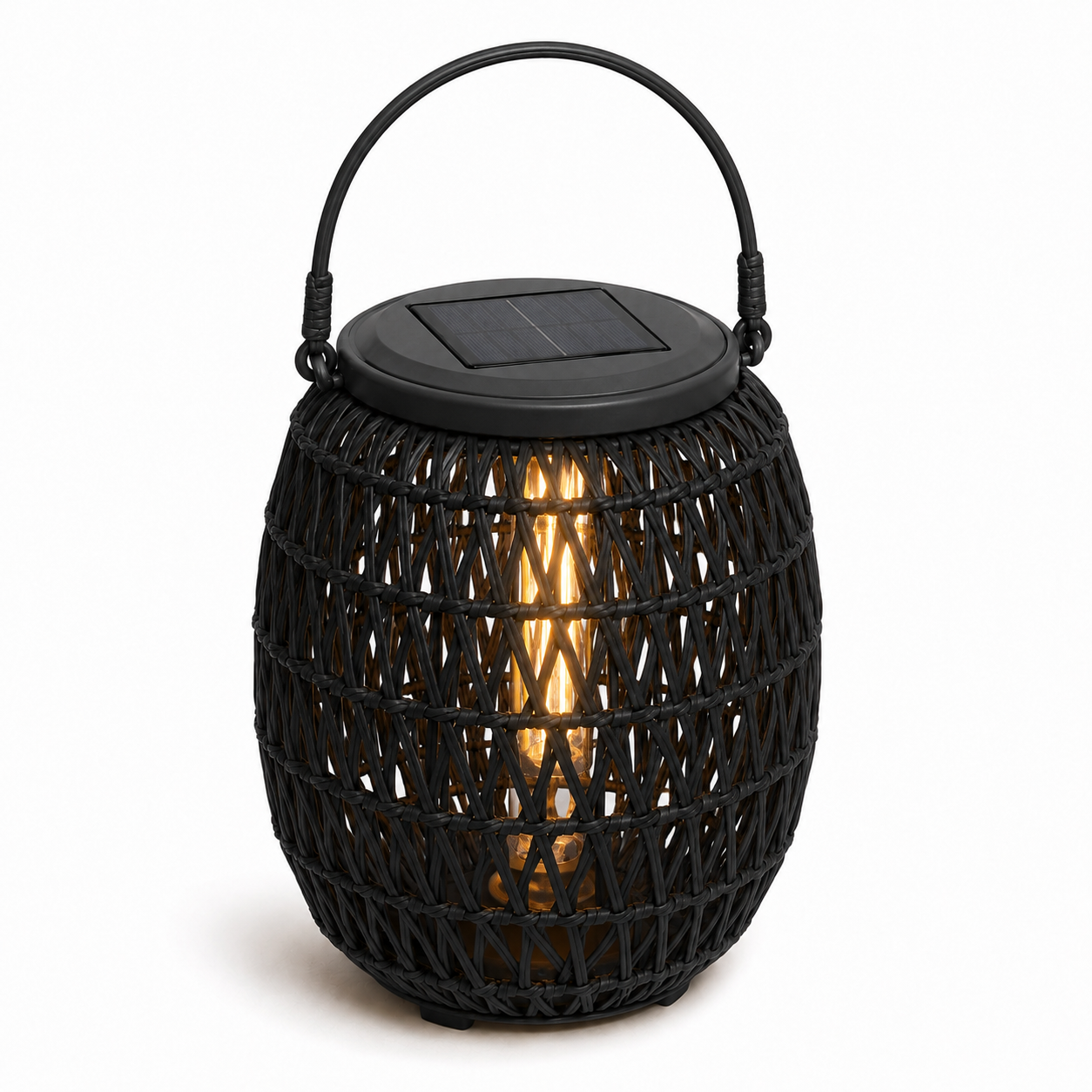 Solar Laterne in Rattanoptik für Balkon und Outdoor Deko