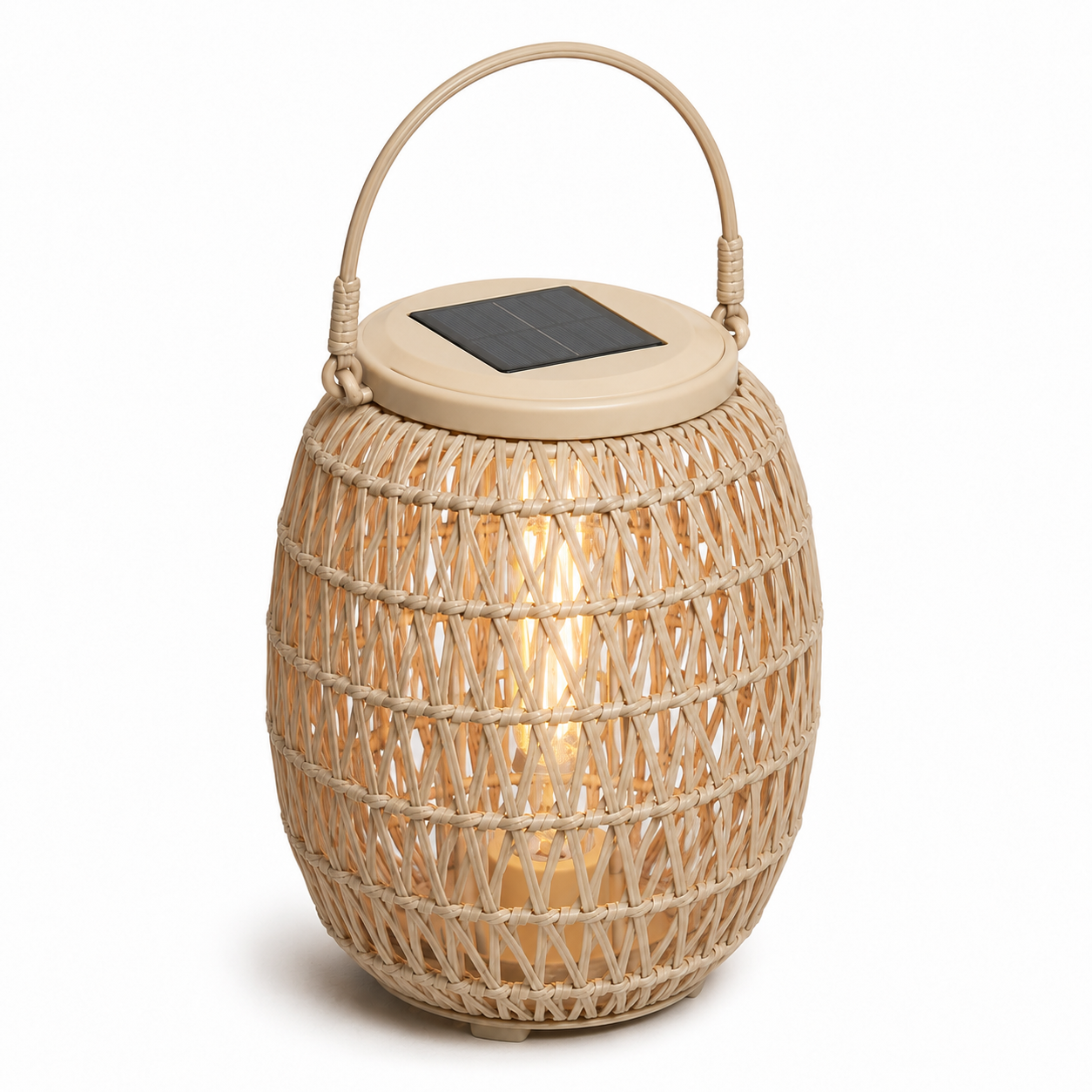 Solar Laterne in Rattanoptik für Balkon und Outdoor Deko