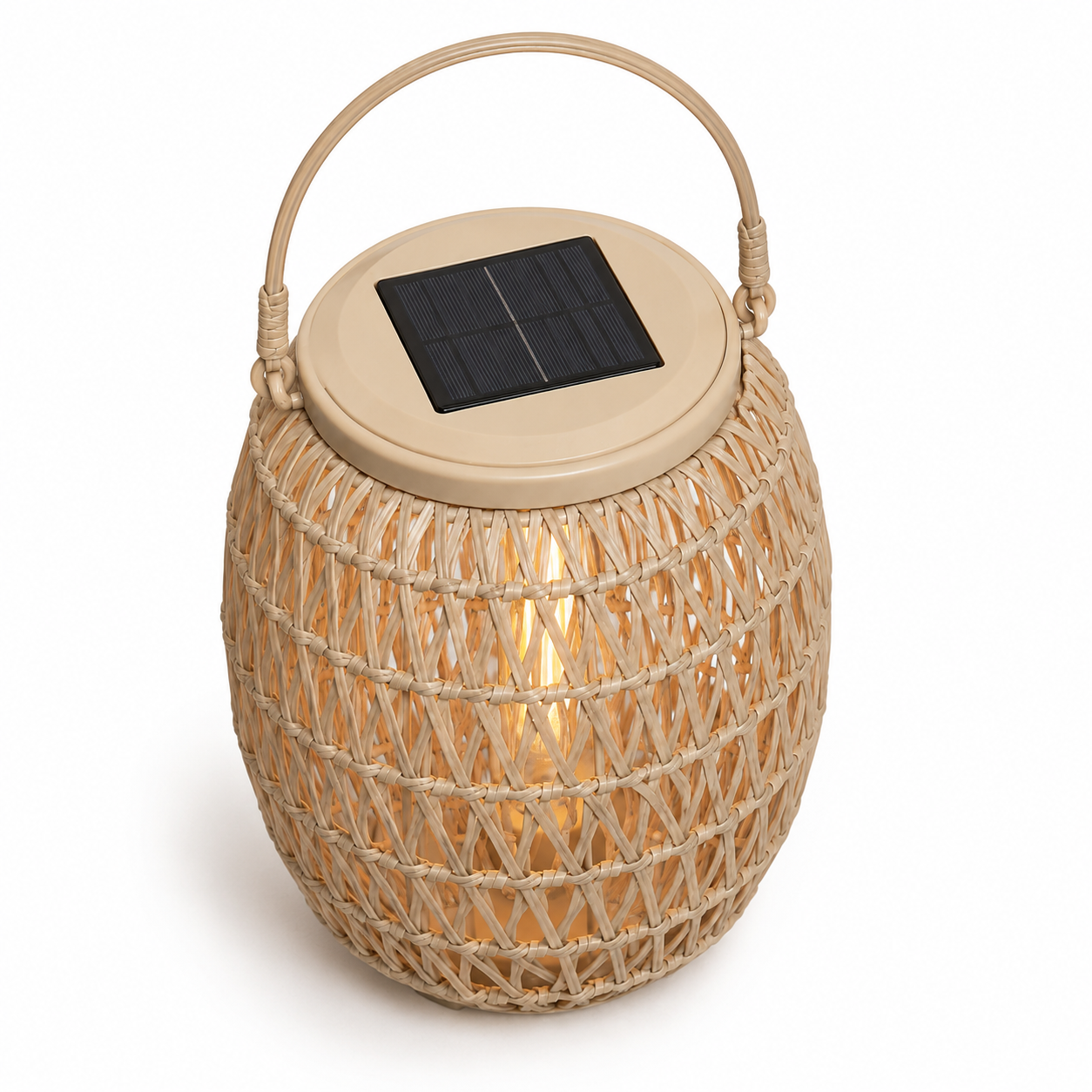 Solar Laterne in Rattanoptik für Balkon und Outdoor Deko