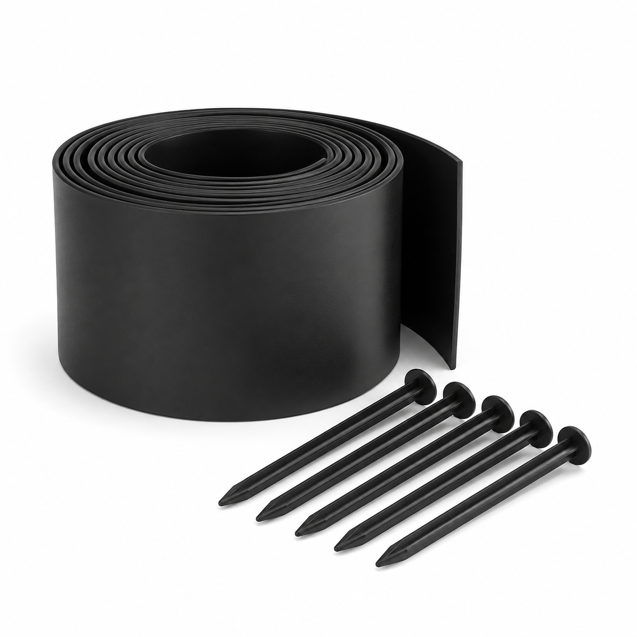 Recycelbare Kunststoff Rasenkante in Schwarz für flexible Beetformen