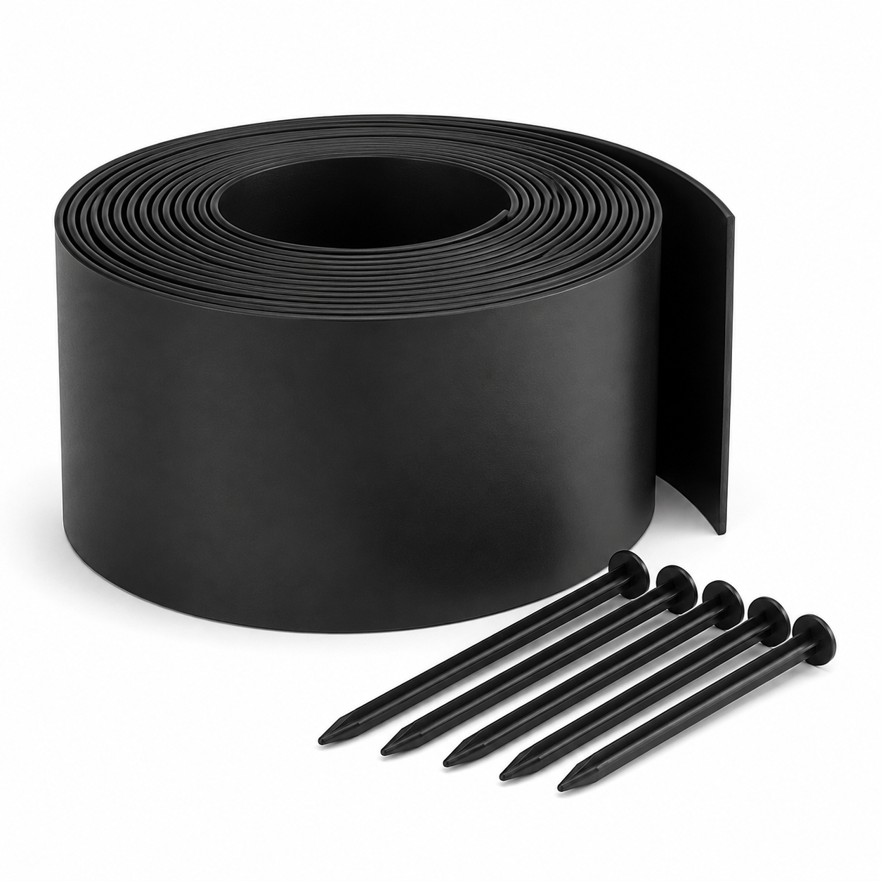 Recycelbare Kunststoff Rasenkante in Schwarz für flexible Beetformen