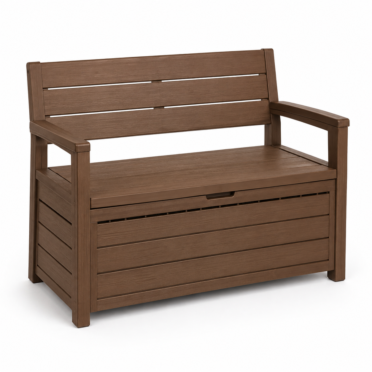 Gartenbank mit Stauraum in Holzoptik für Balkon und Terrasse