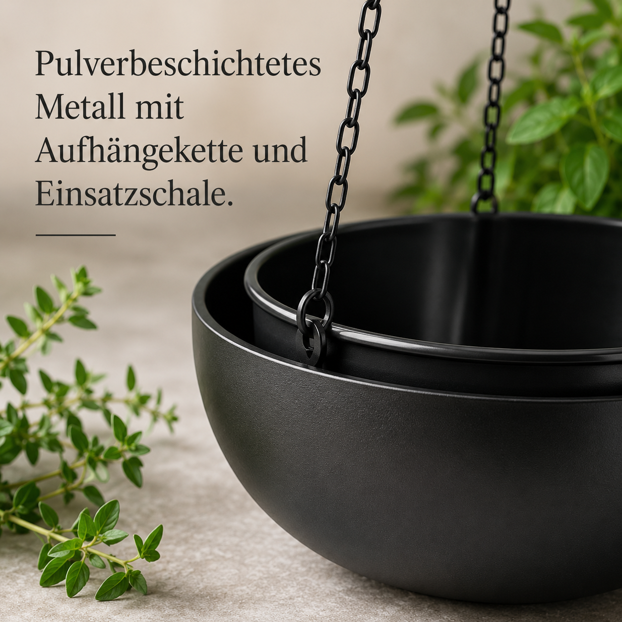 Hängeampel Set aus Metall für Balkon und Pergola