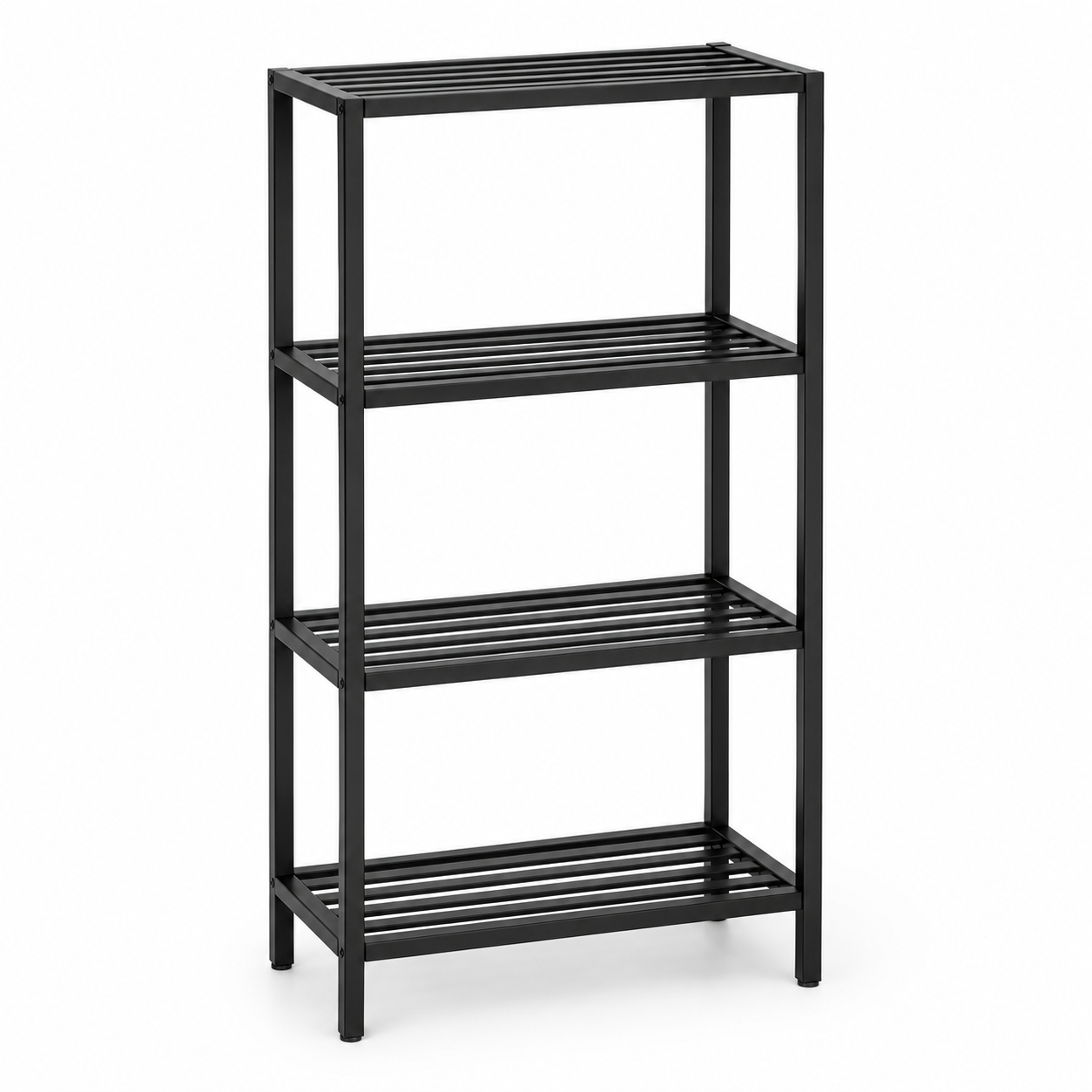 Outdoor Regal aus Metall in Schwarz für Töpfe und Gartenzubehör