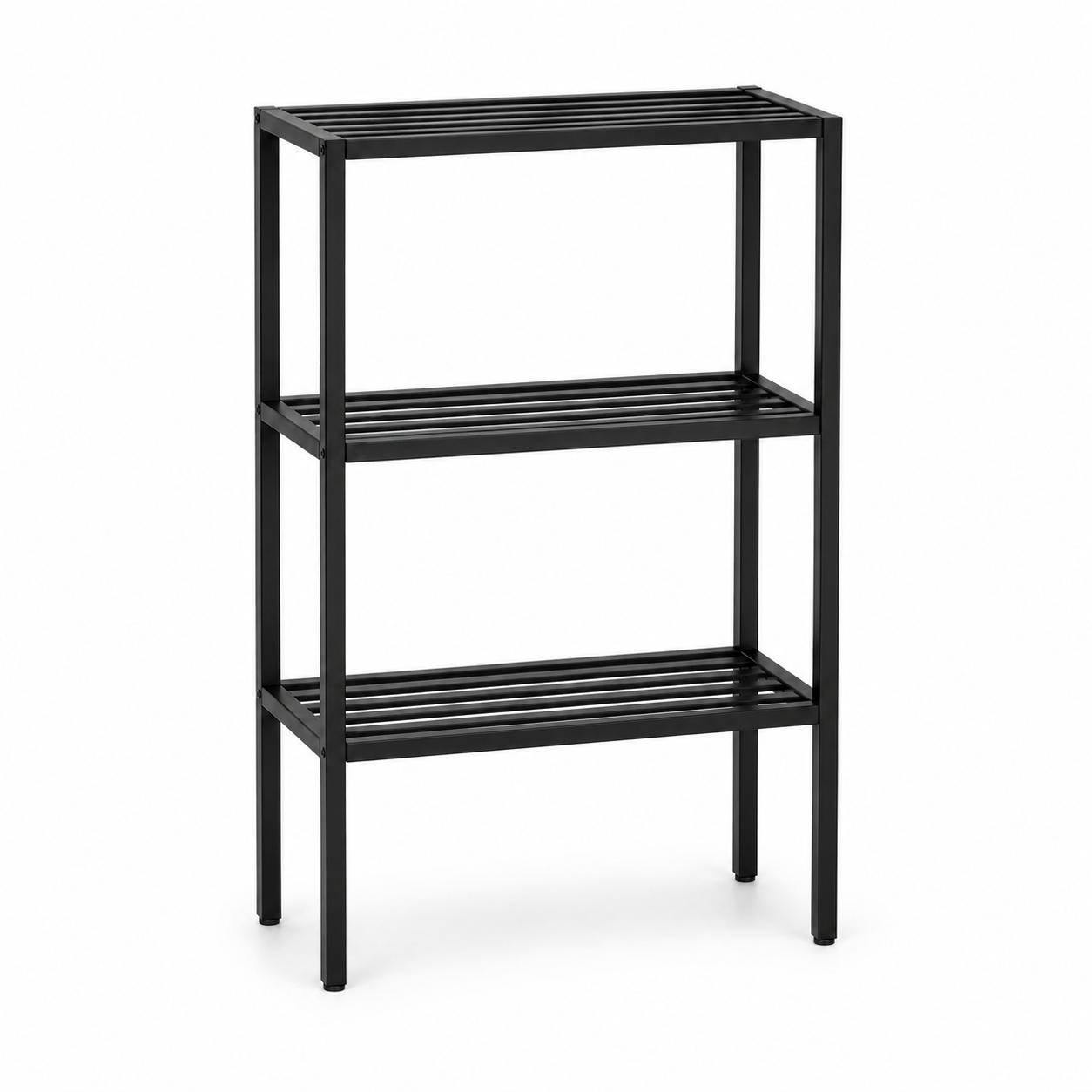 Outdoor Regal aus Metall in Schwarz für Töpfe und Gartenzubehör