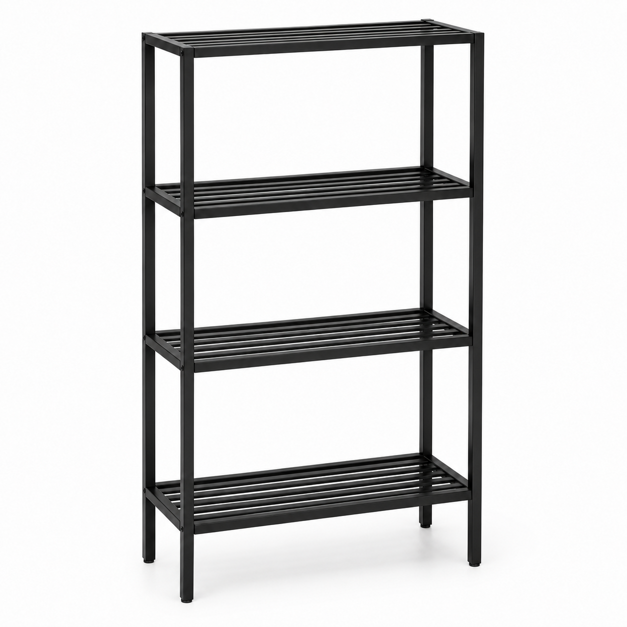 Outdoor Regal aus Metall in Schwarz für Töpfe und Gartenzubehör