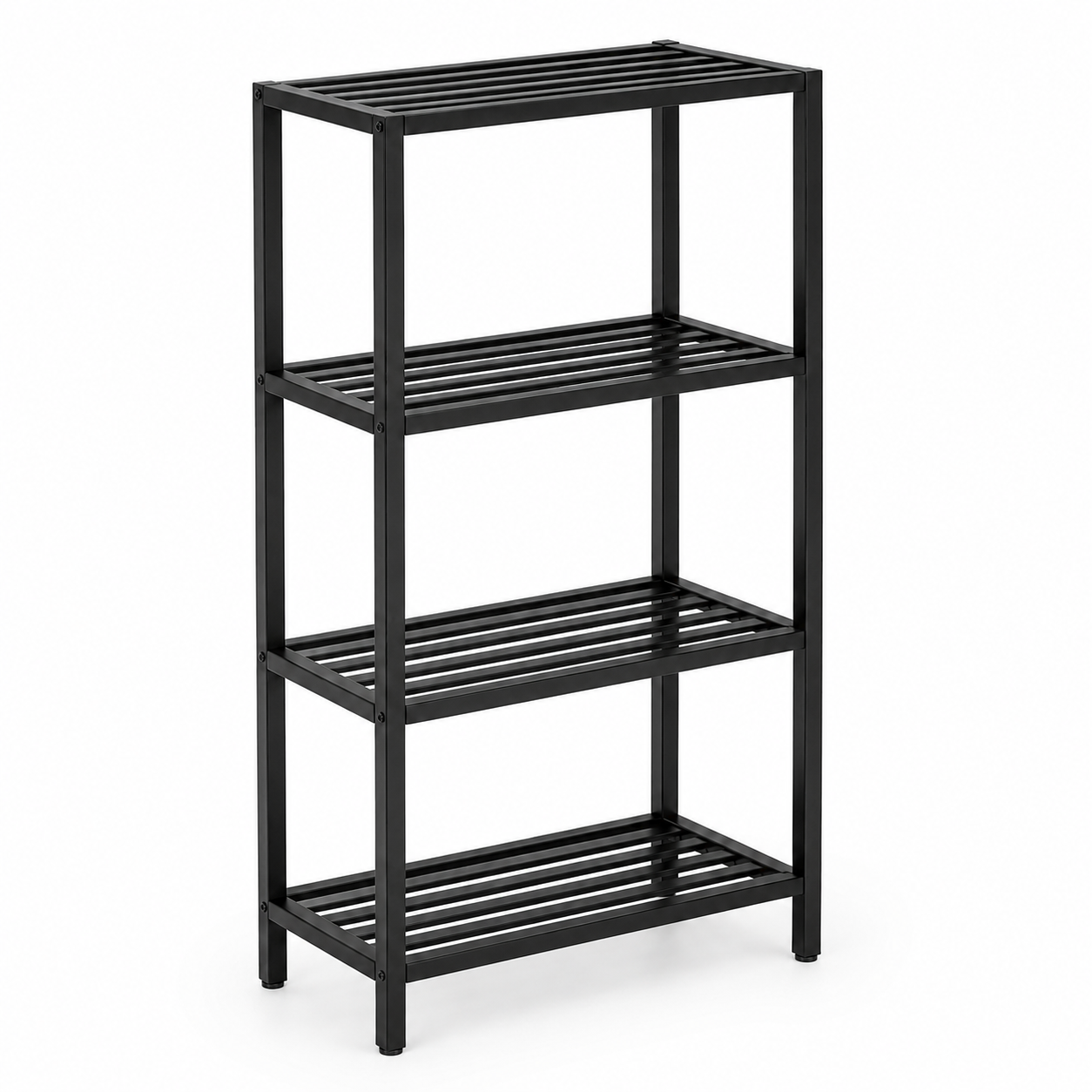 Outdoor Regal aus Metall in Schwarz für Töpfe und Gartenzubehör