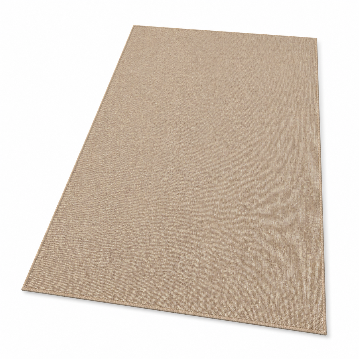 Outdoor Teppich in Beige mit Flachgewebe für Balkon und Terrasse