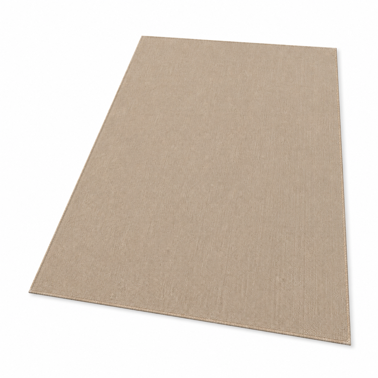 Outdoor Teppich in Beige mit Flachgewebe für Balkon und Terrasse