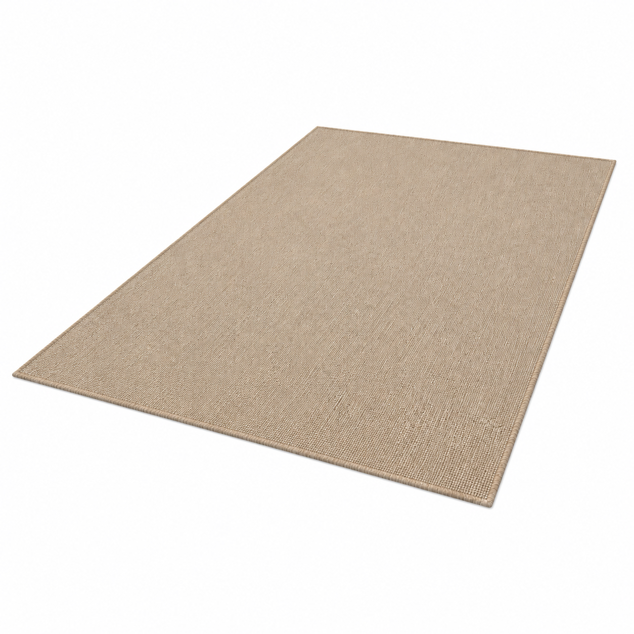 Outdoor Teppich in Beige mit Flachgewebe für Balkon und Terrasse