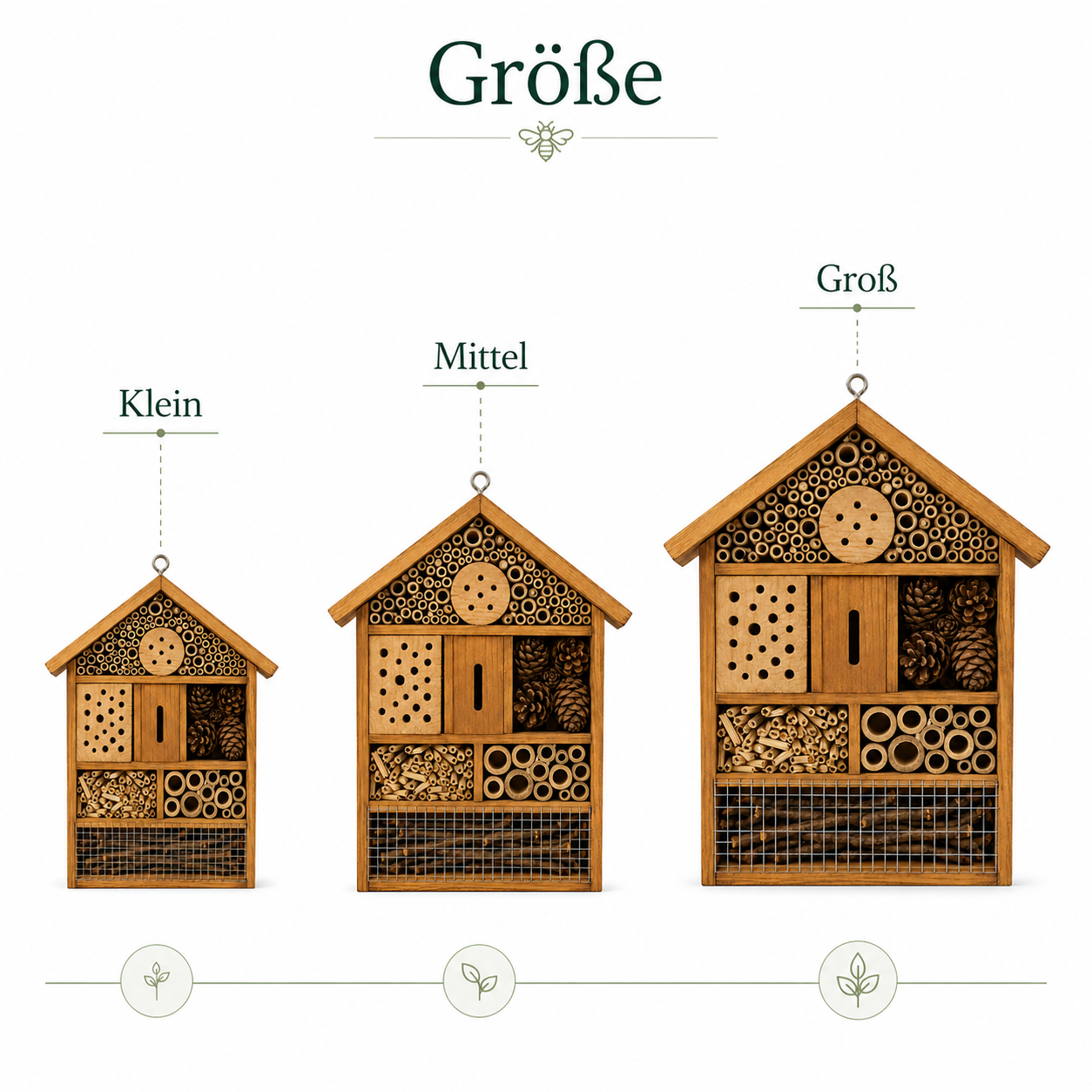 Insektenhotel aus Holz für Wildbienen und Nützlinge