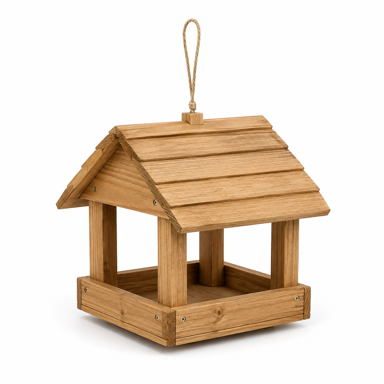 Vogelfutterhaus aus Holz mit Aufhängung für Balkon und Garten