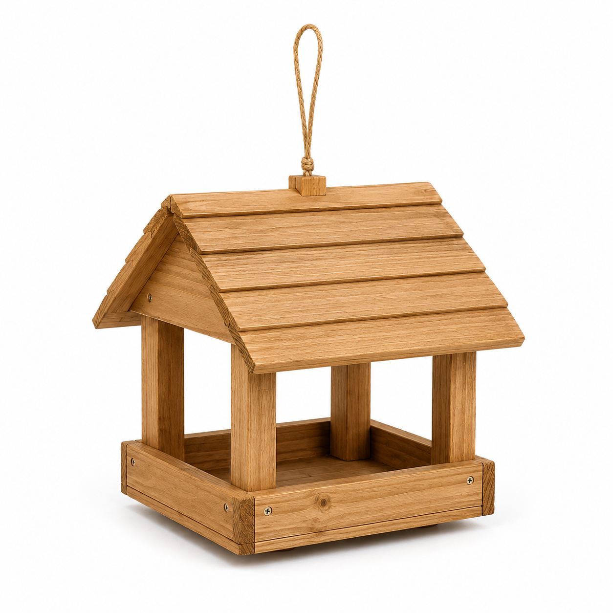 Vogelfutterhaus aus Holz mit Aufhängung für Balkon und Garten