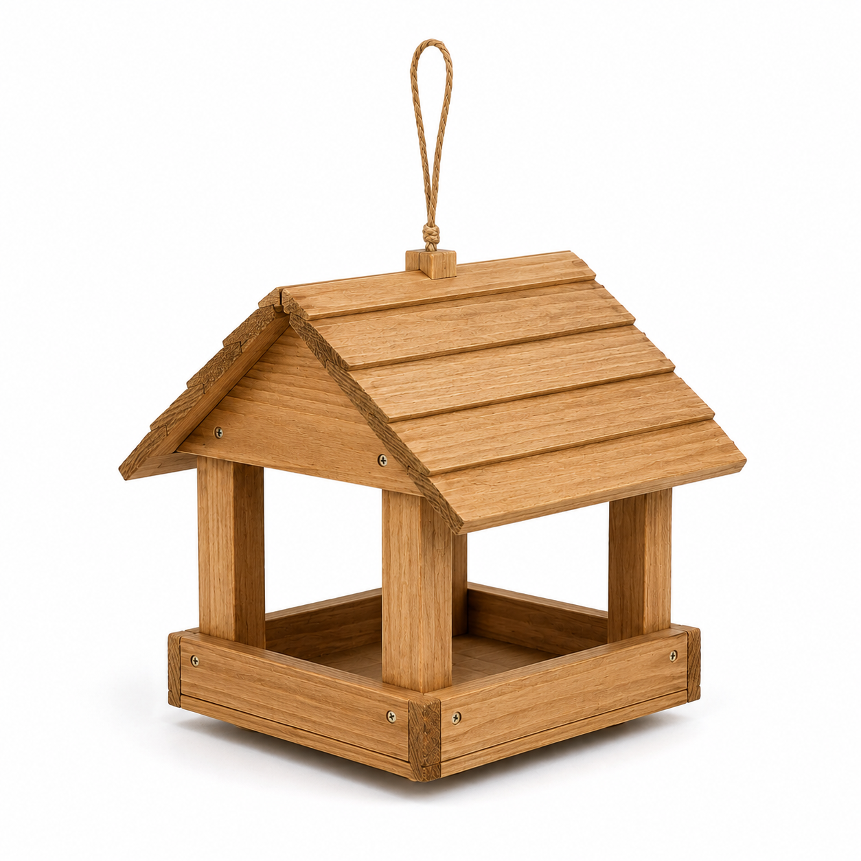Vogelfutterhaus aus Holz mit Aufhängung für Balkon und Garten