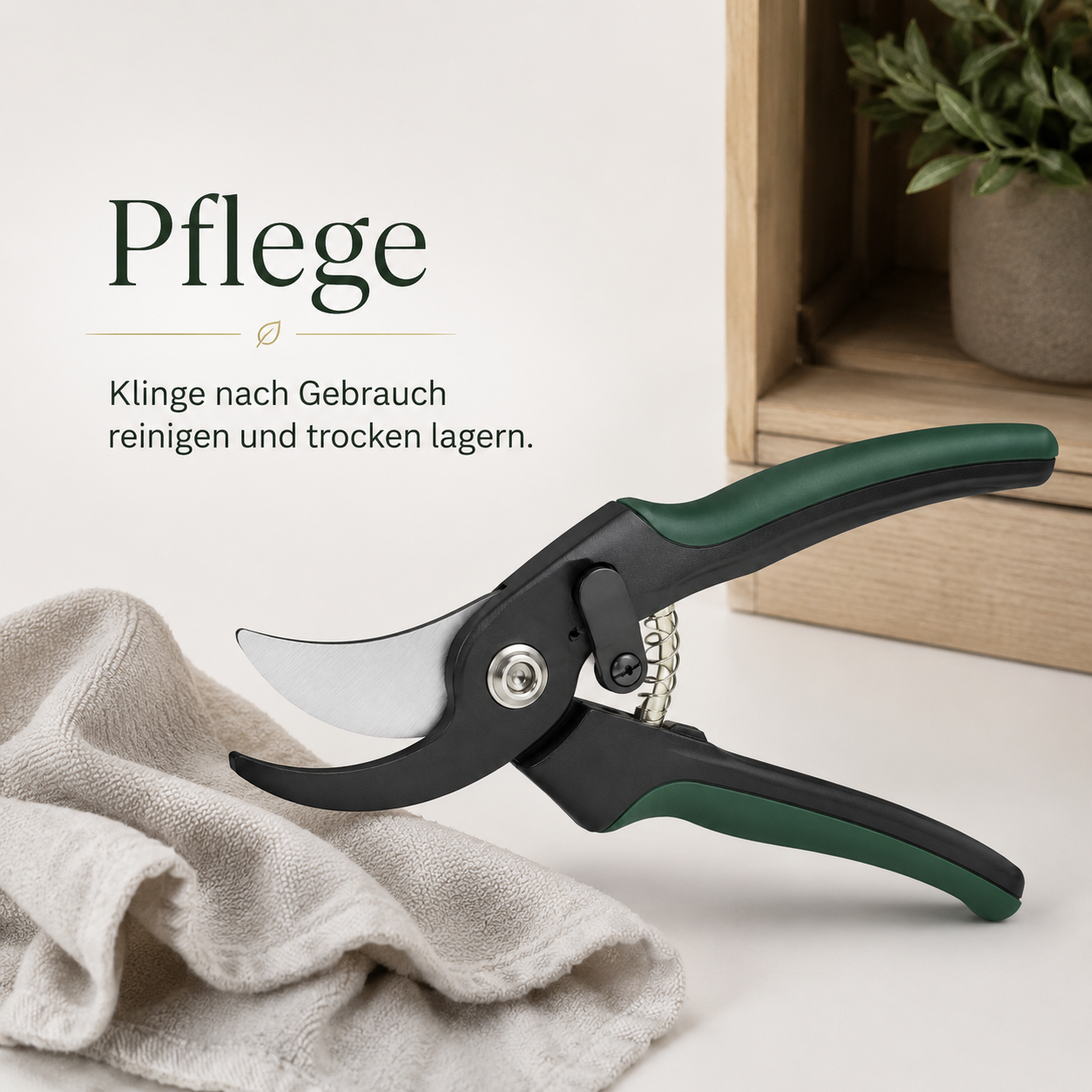 Bypass Gartenschere mit Softgriff für frische Zweige und Blumen