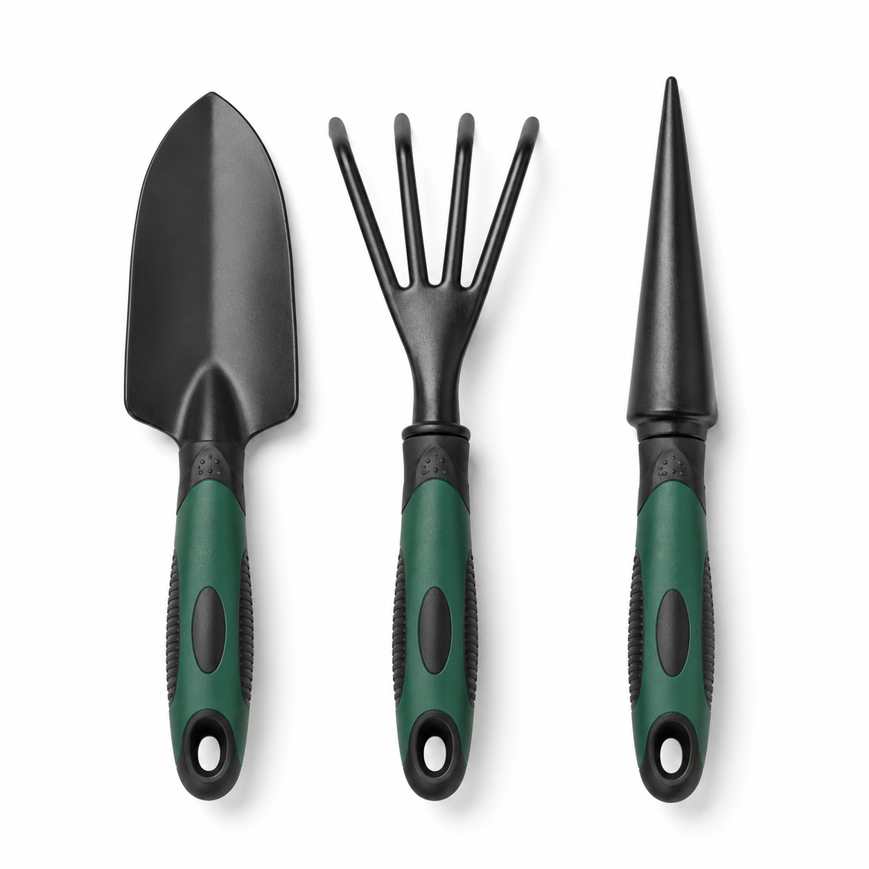 Handwerkzeug Set für Gartenarbeit mit Kelle Harke und Pflanzer