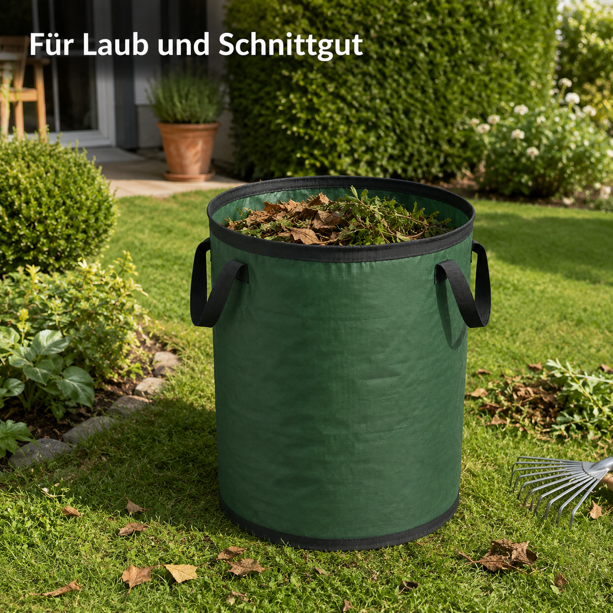 Faltbarer Gartensack aus reißfestem Gewebe für Laub und Schnittgut