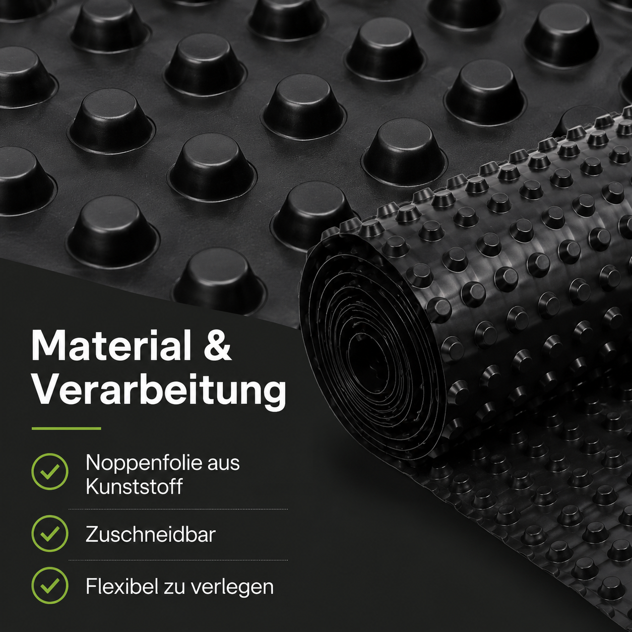 Hochbeet Folie aus Noppenmaterial zum Schutz von Holzbeeten