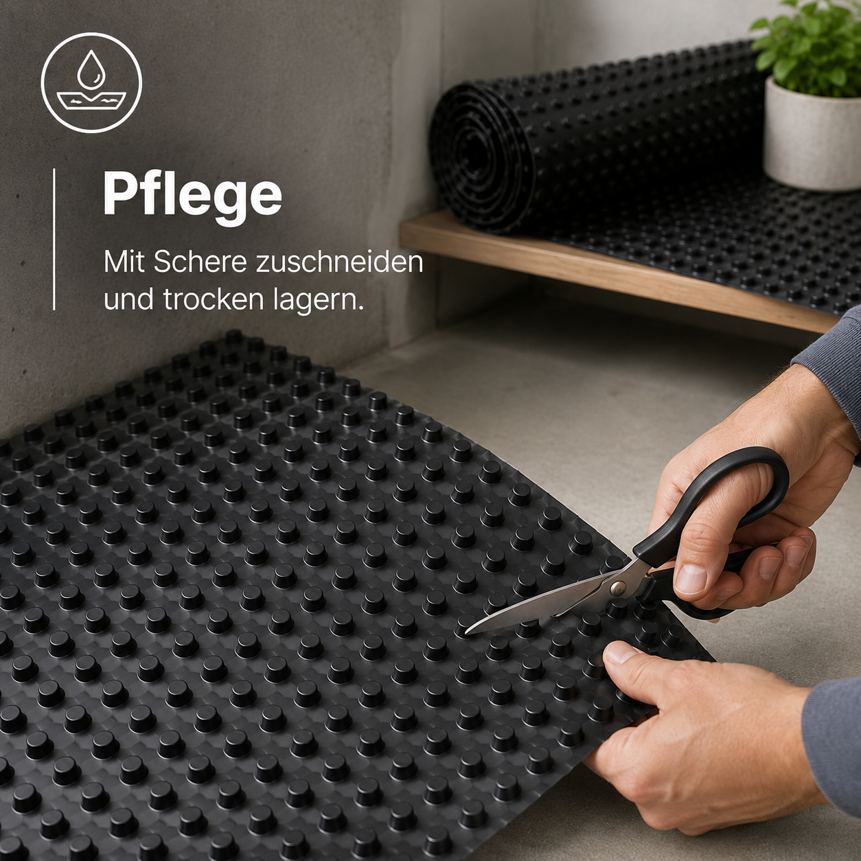 Hochbeet Folie aus Noppenmaterial zum Schutz von Holzbeeten