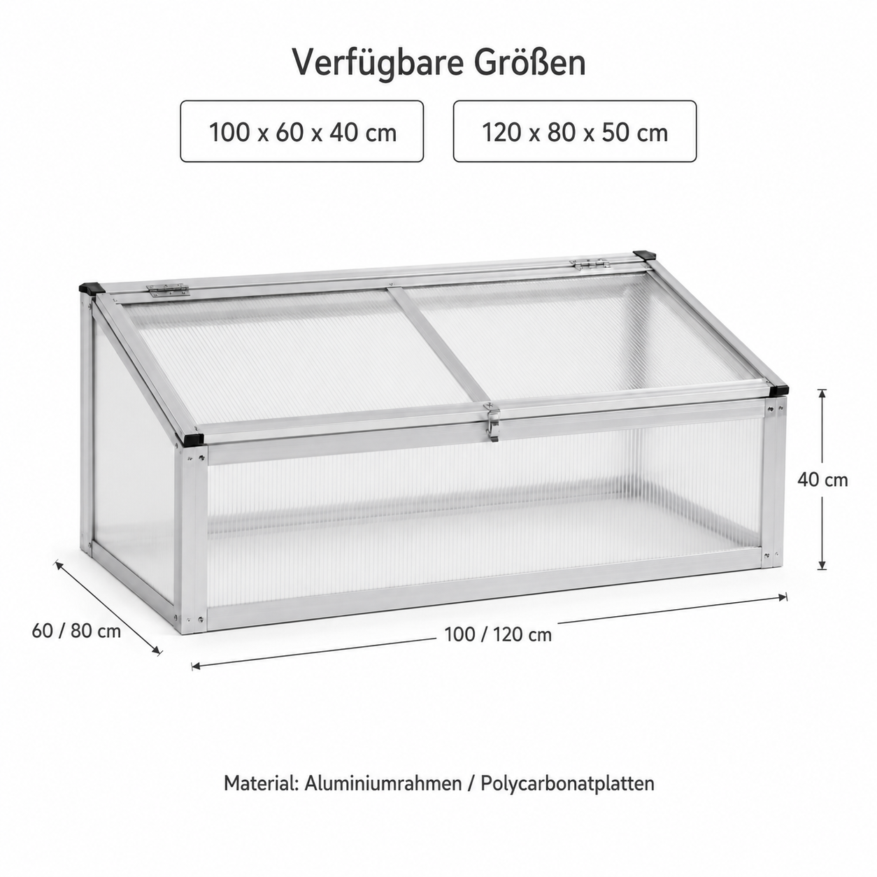 Mini Gewächshaus mit Polycarbonatplatten für Balkon und Hochbeet