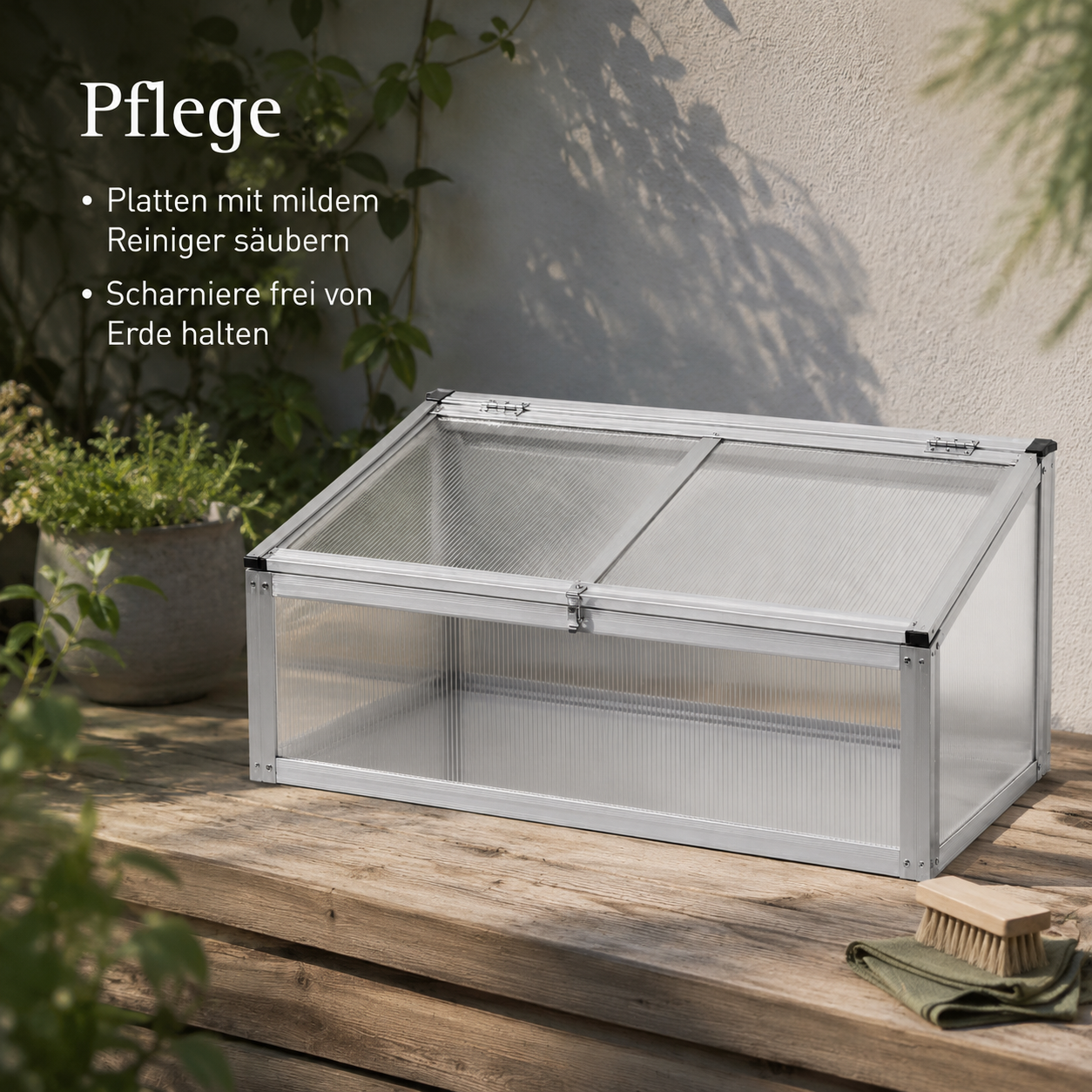 Mini Gewächshaus mit Polycarbonatplatten für Balkon und Hochbeet