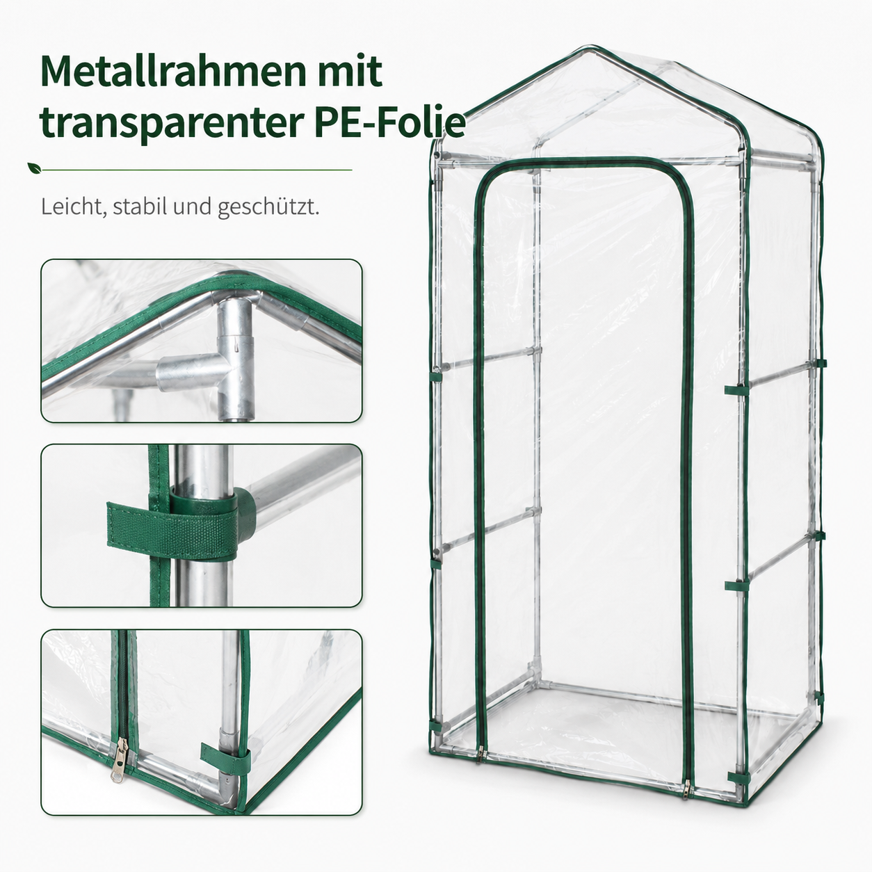 Tomatengewächshaus mit Folienhaube und stabilem Metallrahmen