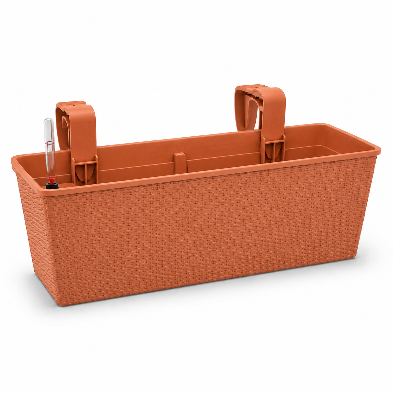 Balkon Pflanzkasten 60 cm mit Wasserspeicher und Geländerhalterung