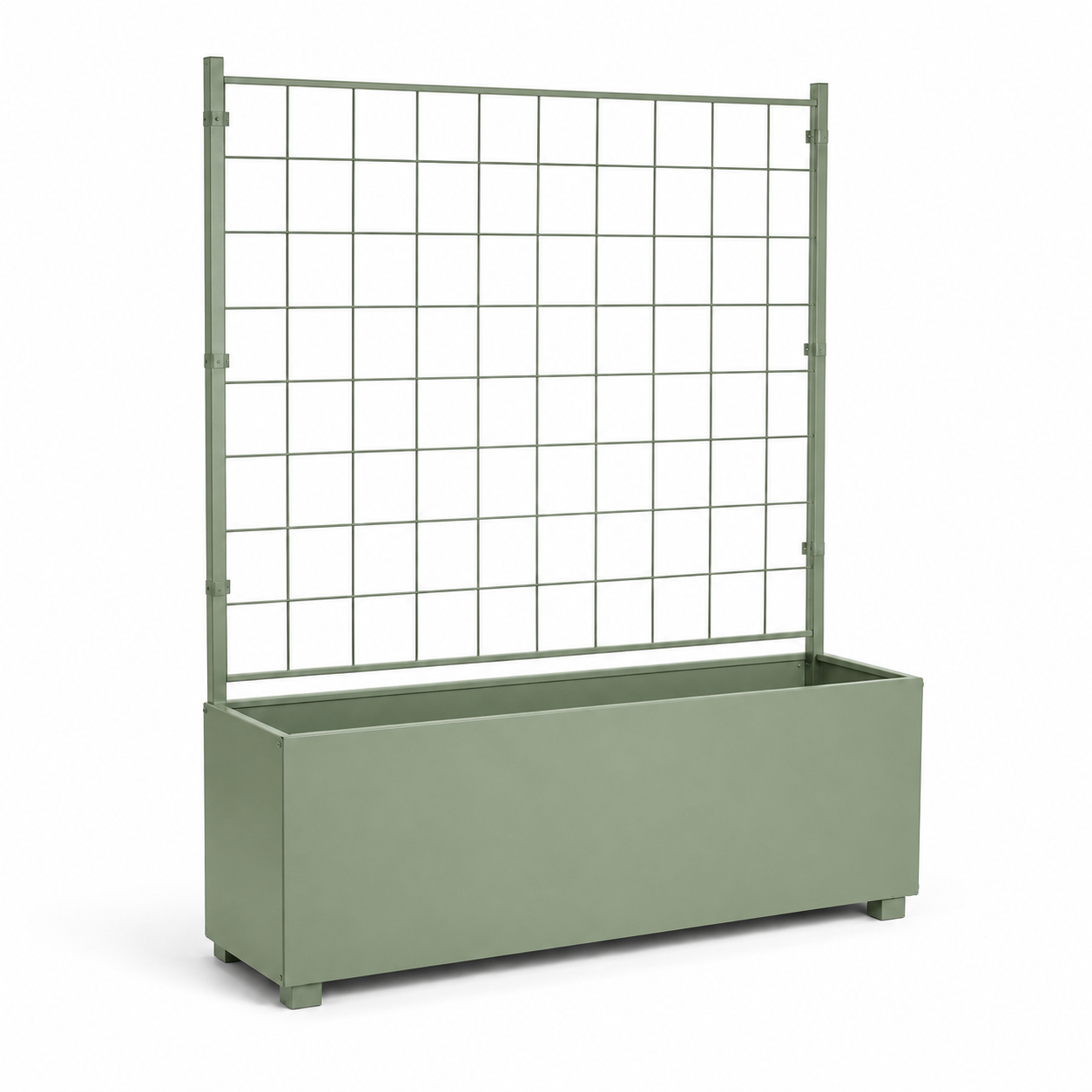 Pflanzkasten mit Rankgitter 100 cm aus Metall für Sichtschutz und Kräuter