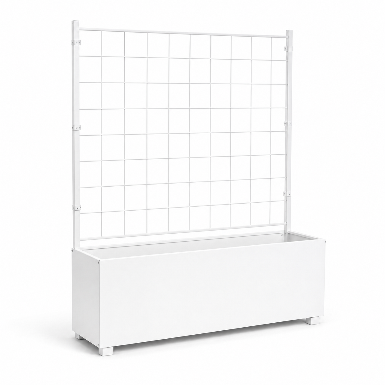 Pflanzkasten mit Rankgitter 100 cm aus Metall für Sichtschutz und Kräuter