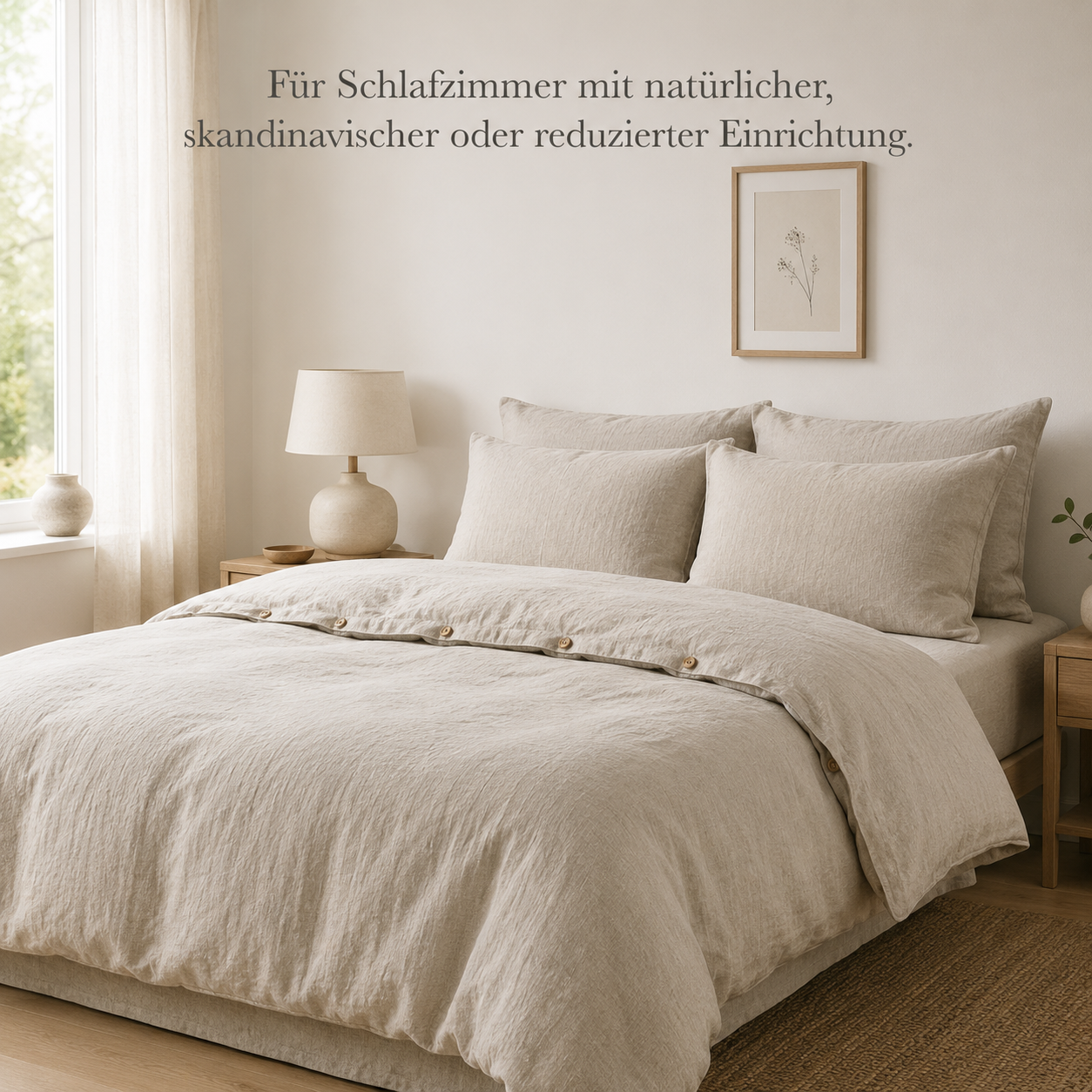 Leinen Mix Bettwäsche Set in Stonewashed Optik für entspannte Räume