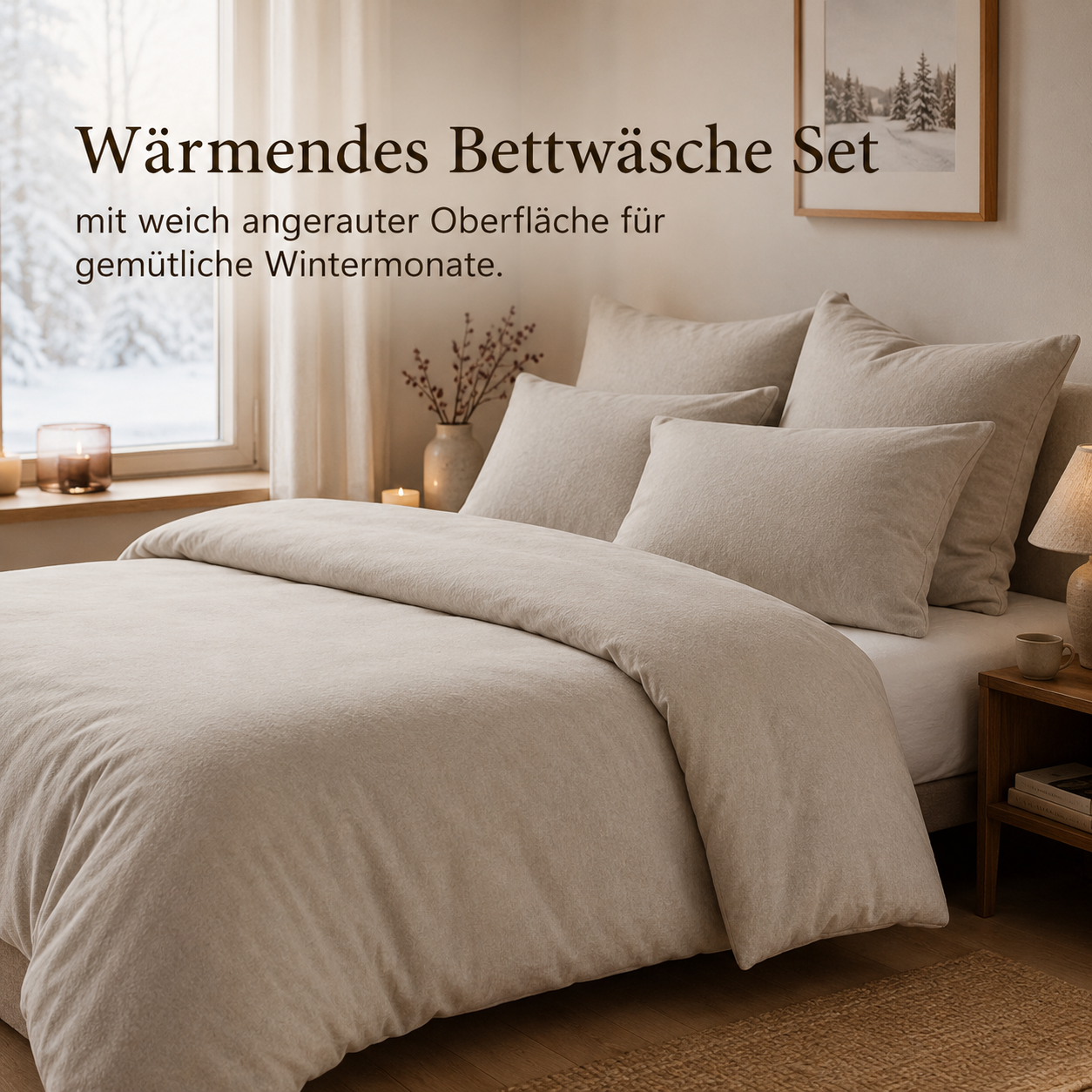 Flanell Bettwäsche Set weich angeraut für kalte Nächte