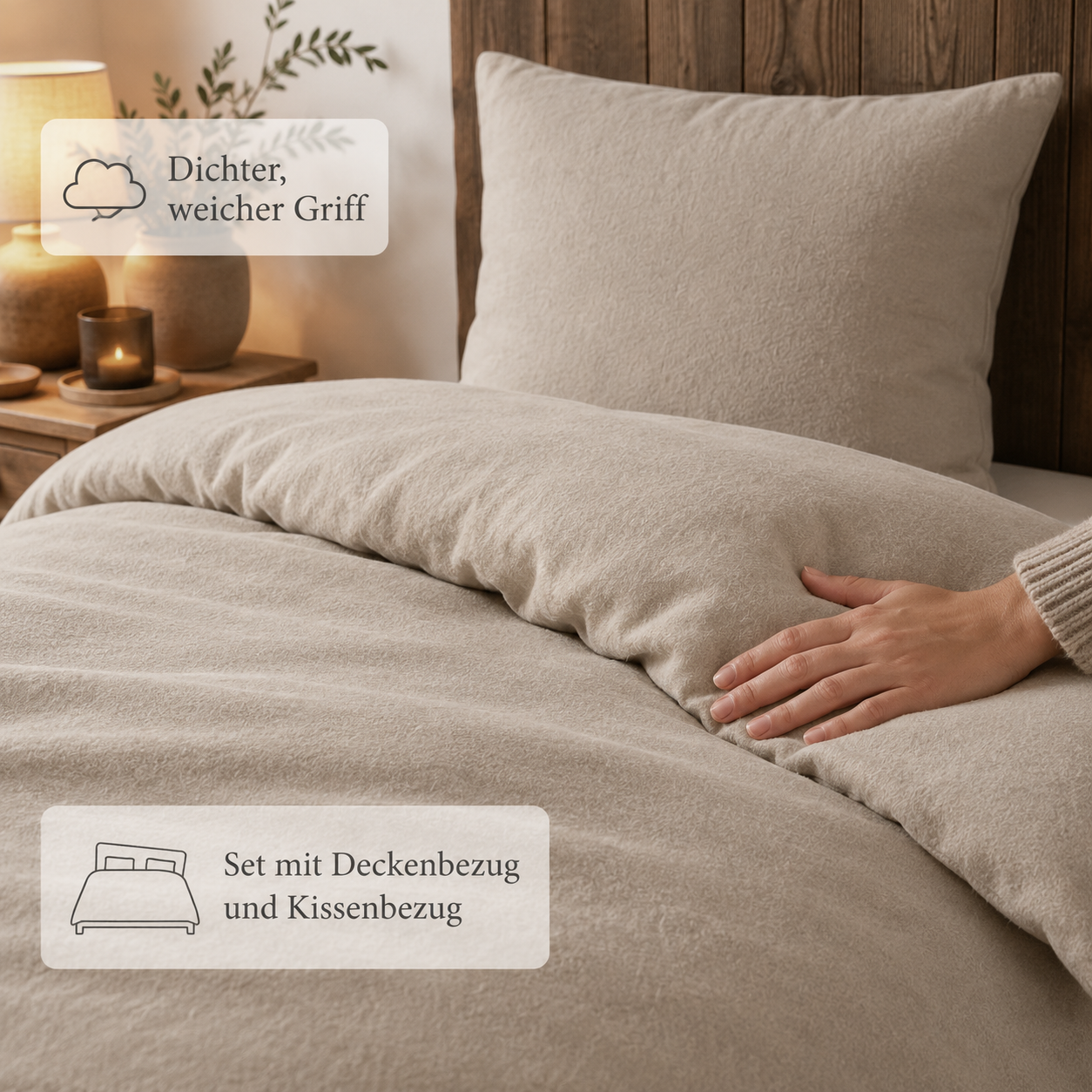 Flanell Bettwäsche Set weich angeraut für kalte Nächte