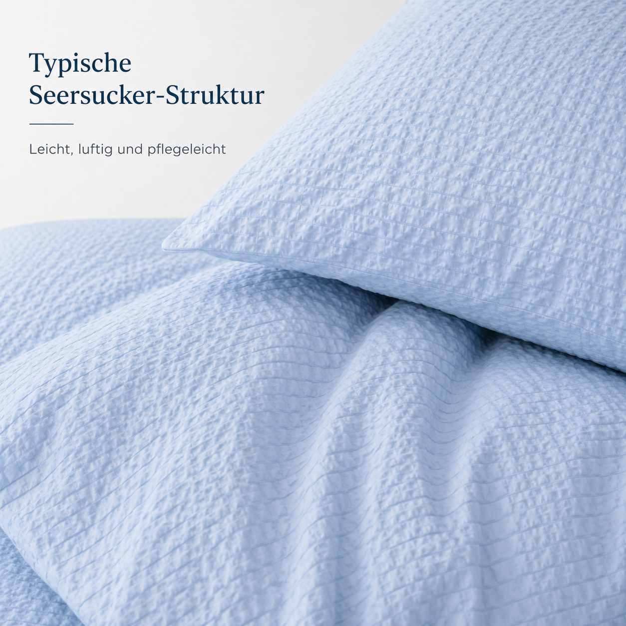 Seersucker Sommerbettwäsche Set bügelfrei mit leichter Struktur