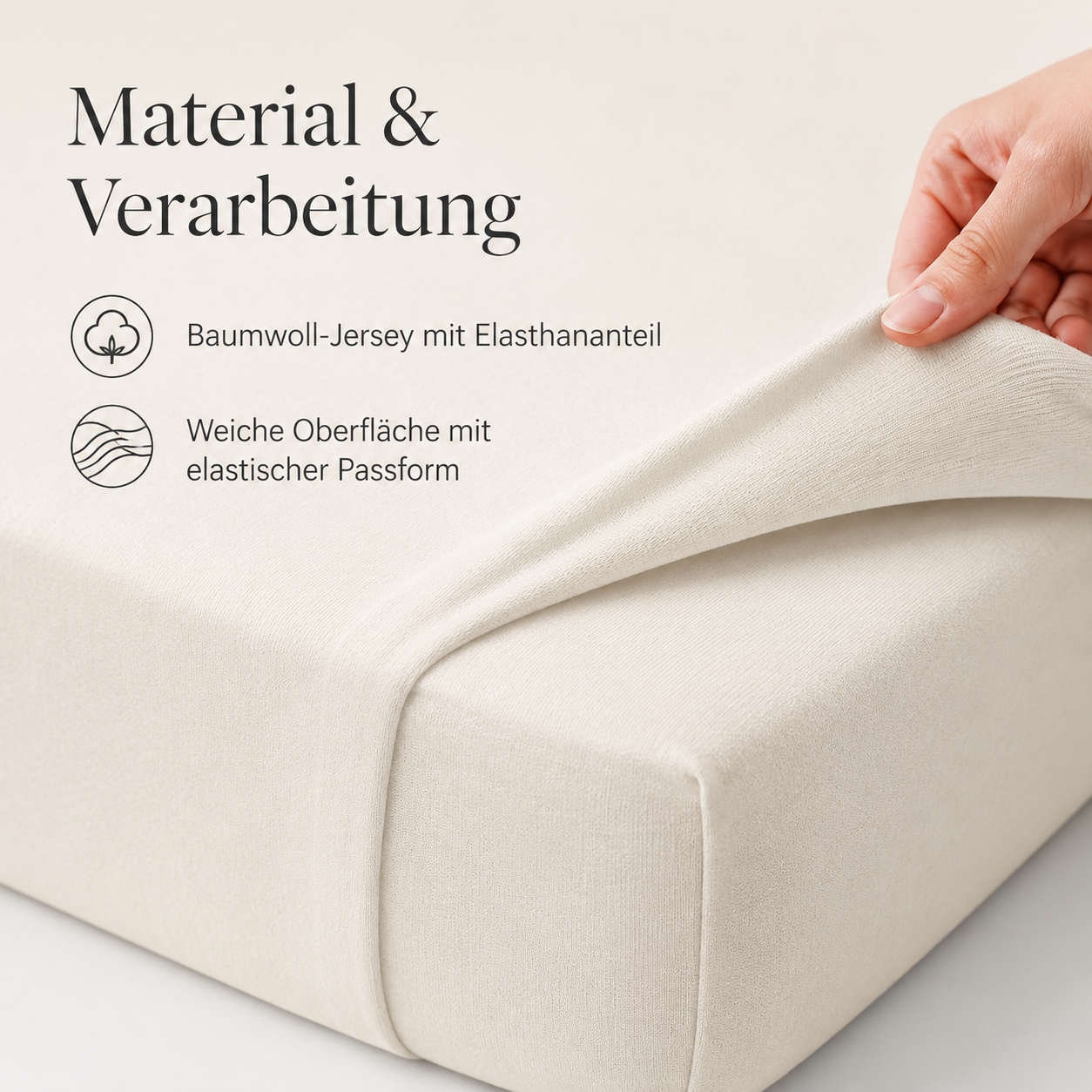 Jersey Spannbettlaken mit Rundumgummi für hohe Matratzen