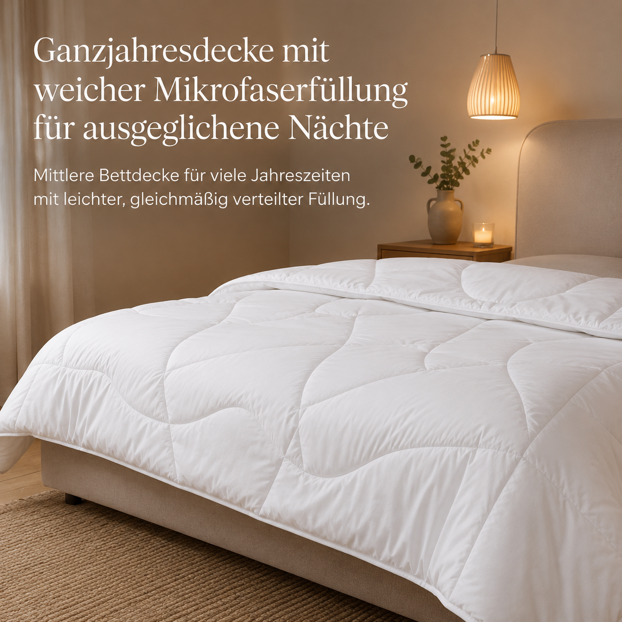 Ganzjahresdecke mit weicher Mikrofaserfüllung für ausgeglichene Nächte