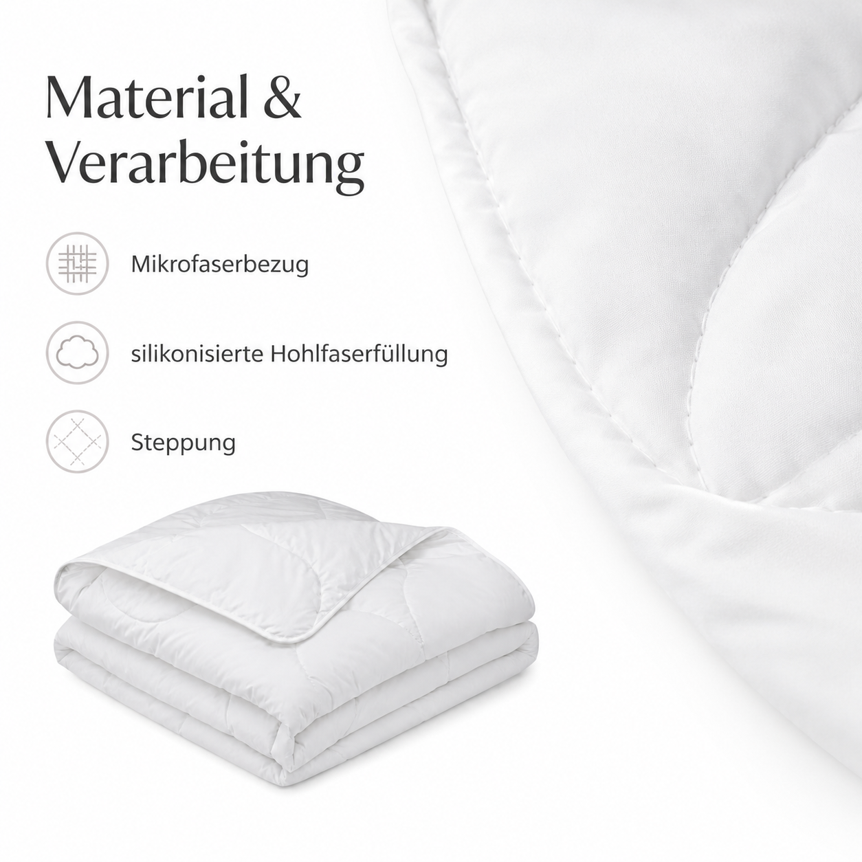 Ganzjahresdecke mit weicher Mikrofaserfüllung für ausgeglichene Nächte