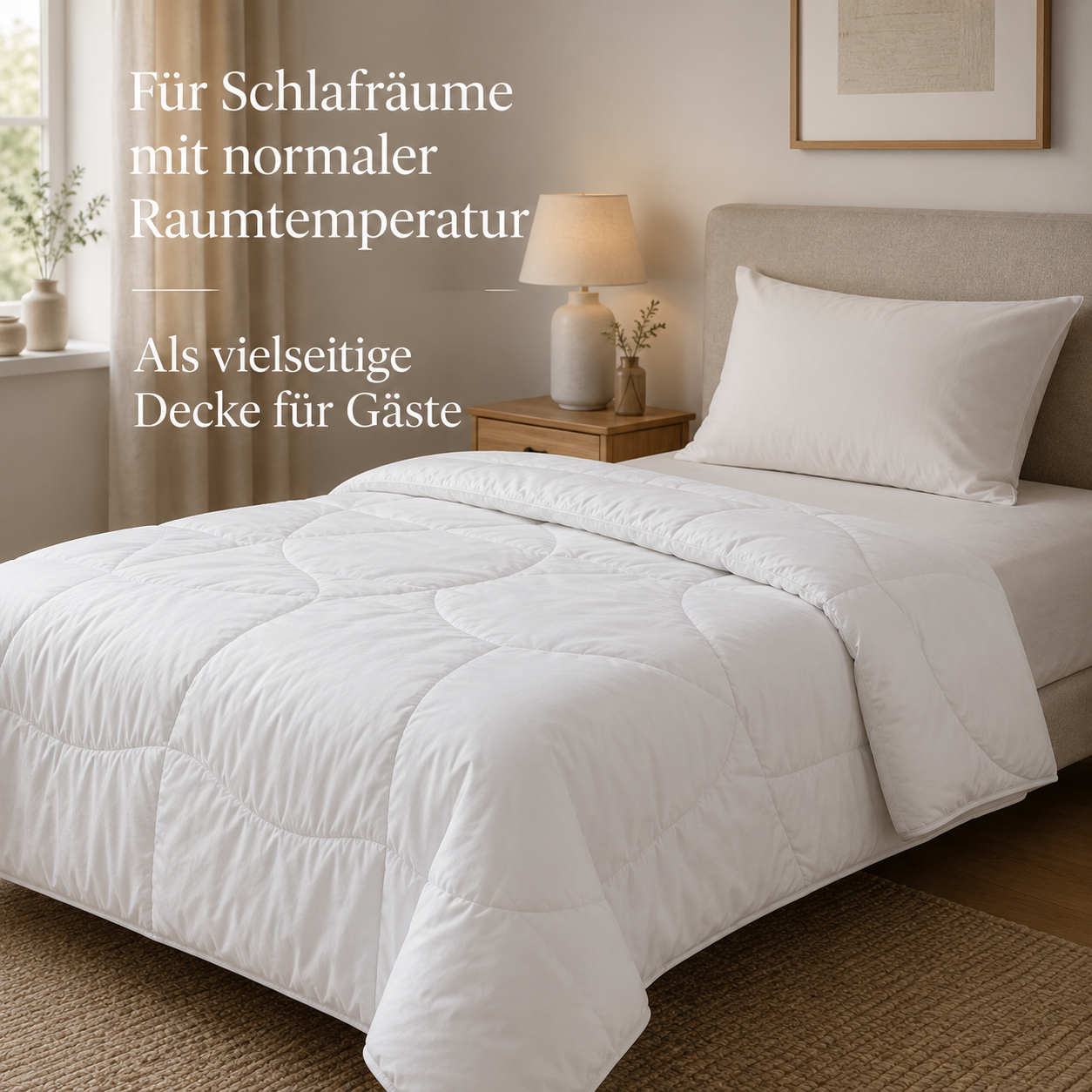 Ganzjahresdecke mit weicher Mikrofaserfüllung für ausgeglichene Nächte