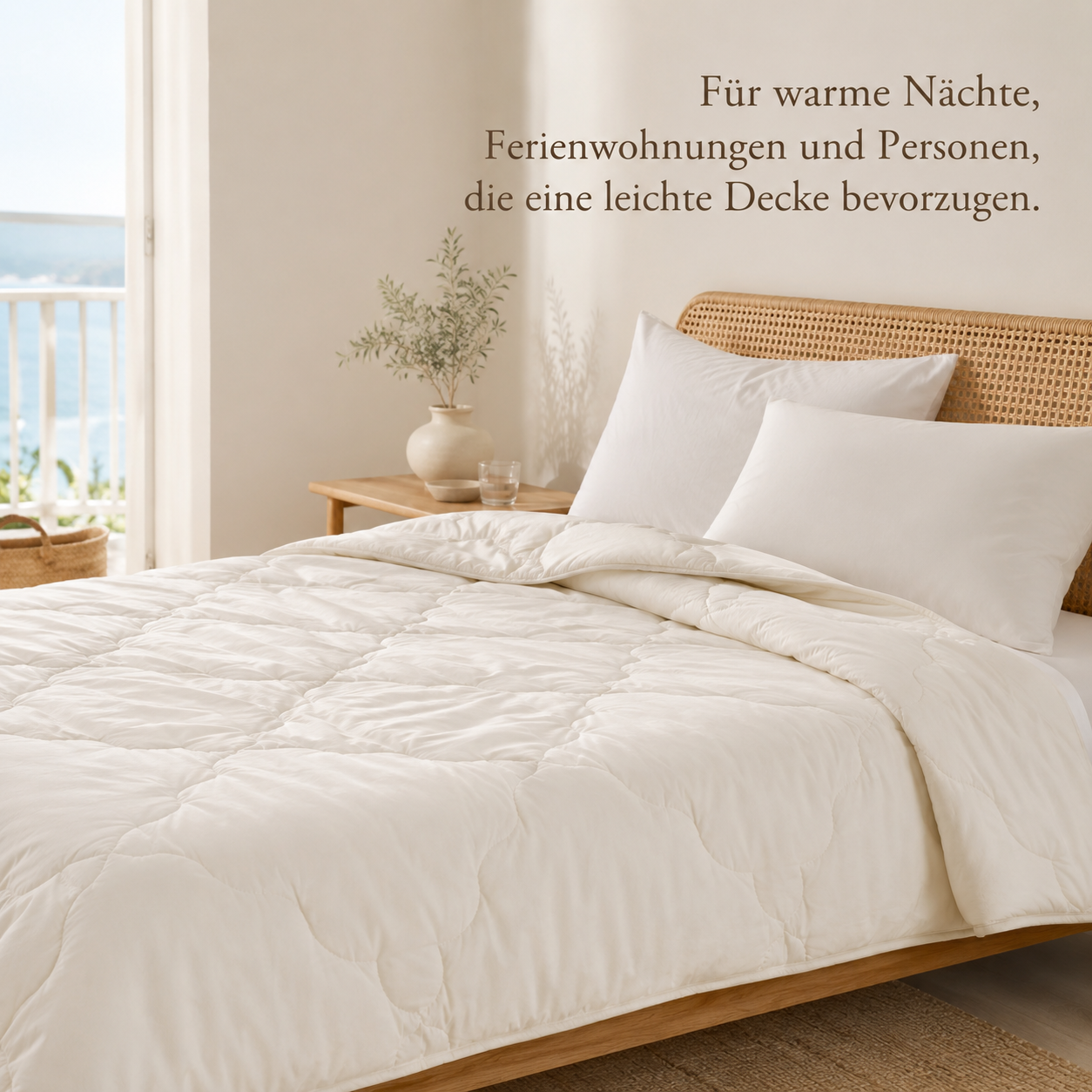 Leichte Sommerdecke mit atmungsaktiver Steppung für warme Nächte