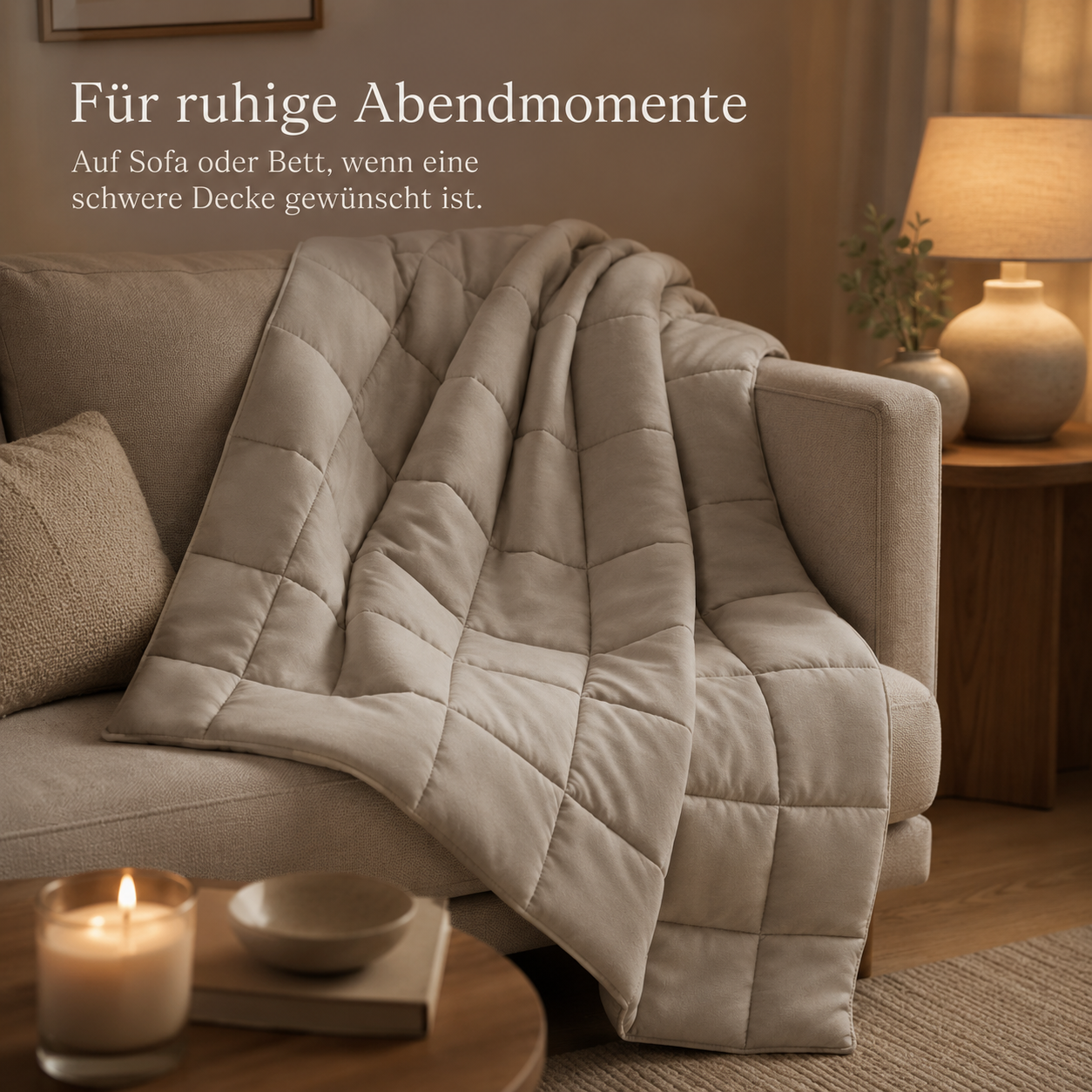 Gewichtsdecke mit schlichtem Bezug für ruhige Abendroutinen