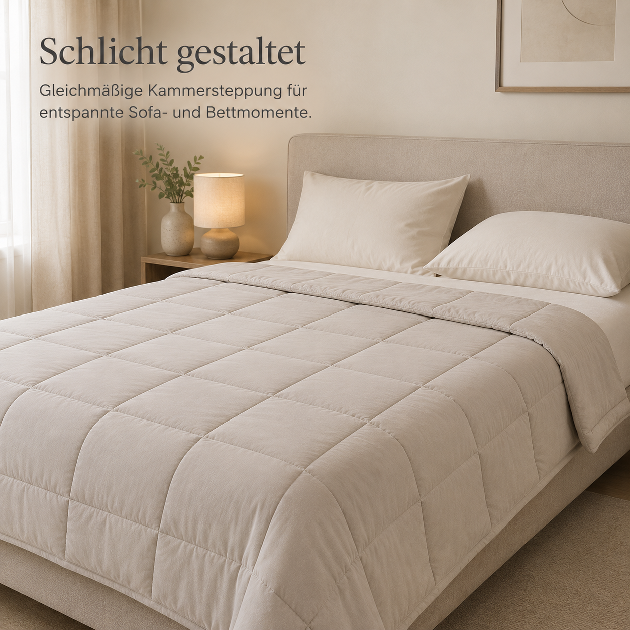 Gewichtsdecke mit schlichtem Bezug für ruhige Abendroutinen