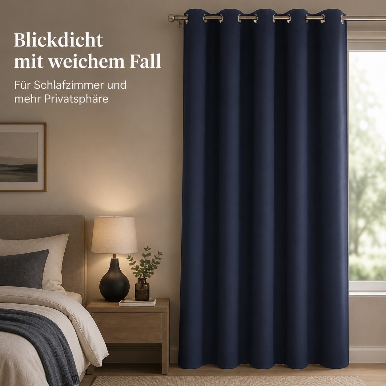 Verdunkelungsvorhang blickdicht mit weichem Fall für Schlafzimmer